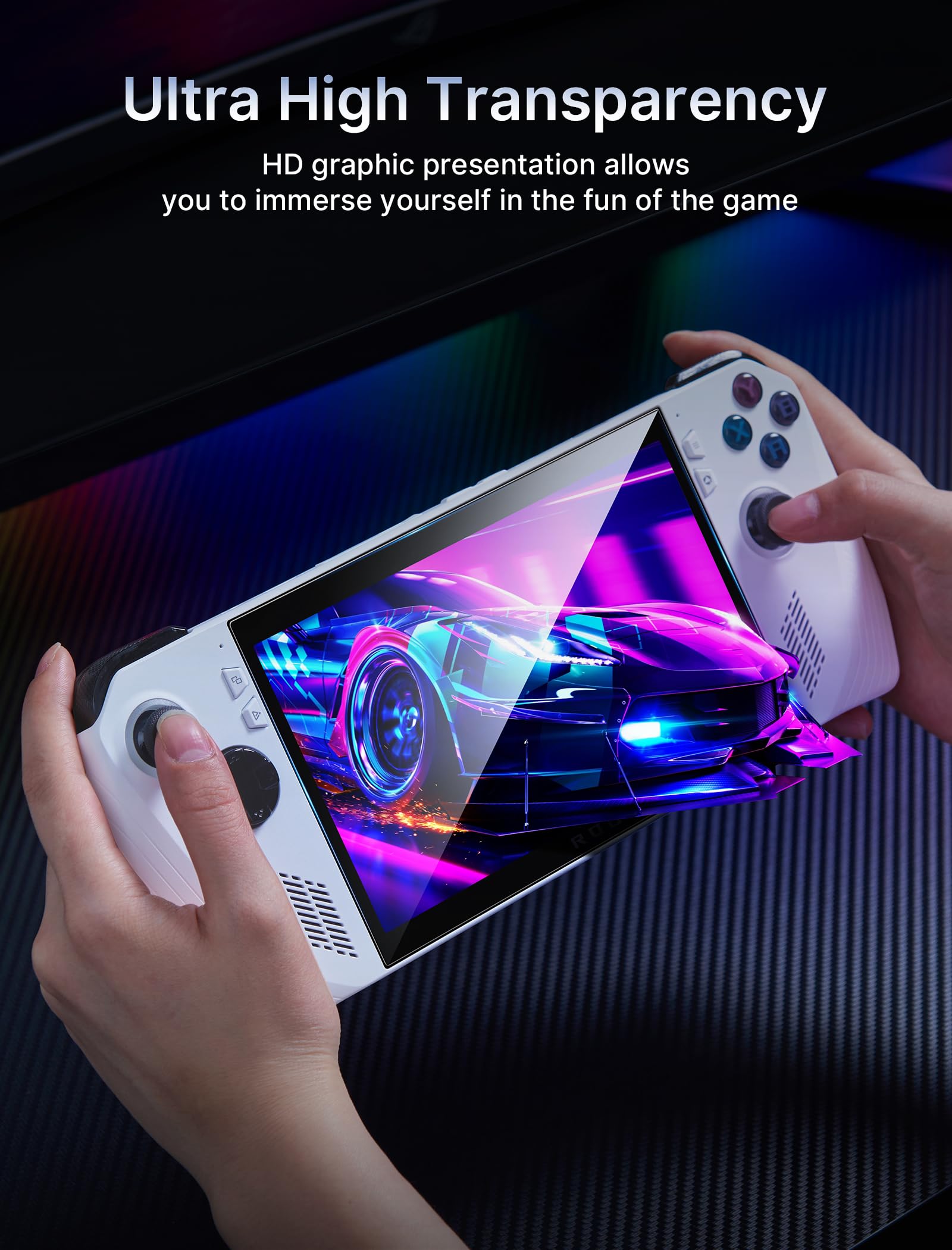 Jsaux Rog Ally Screen Protector 2 Pack, Ultra Hd Glass Protector 9H Hardness Tempered Glass With Guiding Frame(Guiding Frame N/A