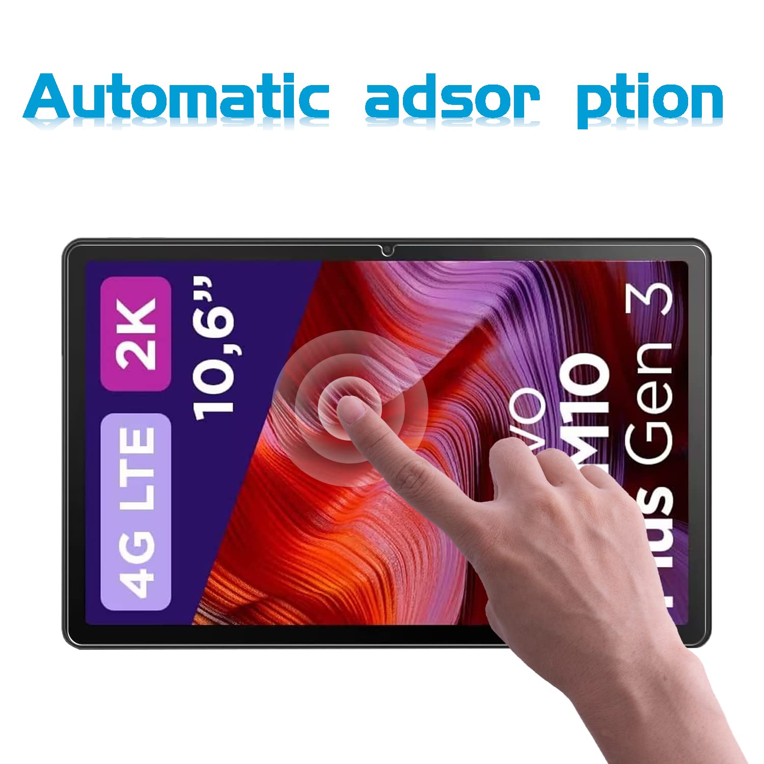 Xunylyee [2 Pack Screen Protector Compatible With Lenovo Tab M10 Plus 3Rd Gen 10.6'', Tempered Glass For Lenovo Tab M10 Plus 3Rd