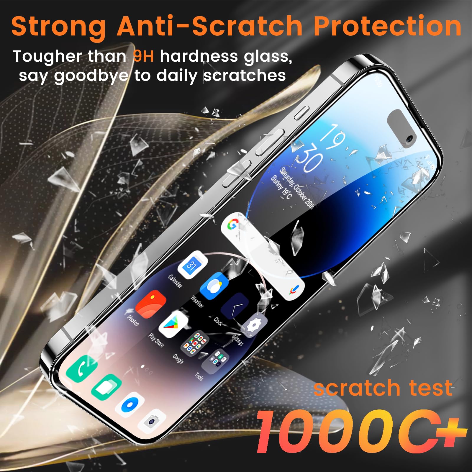 Lesakit 3+3 Pack Privacy Screen Protector For Iphone 14 Pro 6.1 Inch With 3 Pack Camera Lens Protector, Anti Spy Tempered Glass