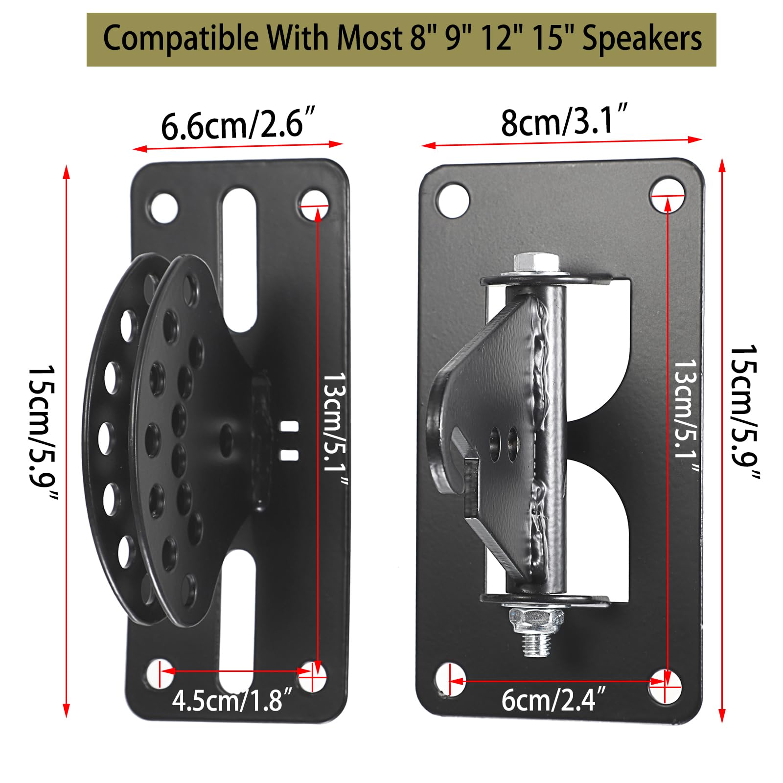 Juxyes Heavy Duty Surround Sound Speaker Wall Mount Bracket, Swivel Mounting Brackets For Sound Bar Sound Box Loudspeaker, Load