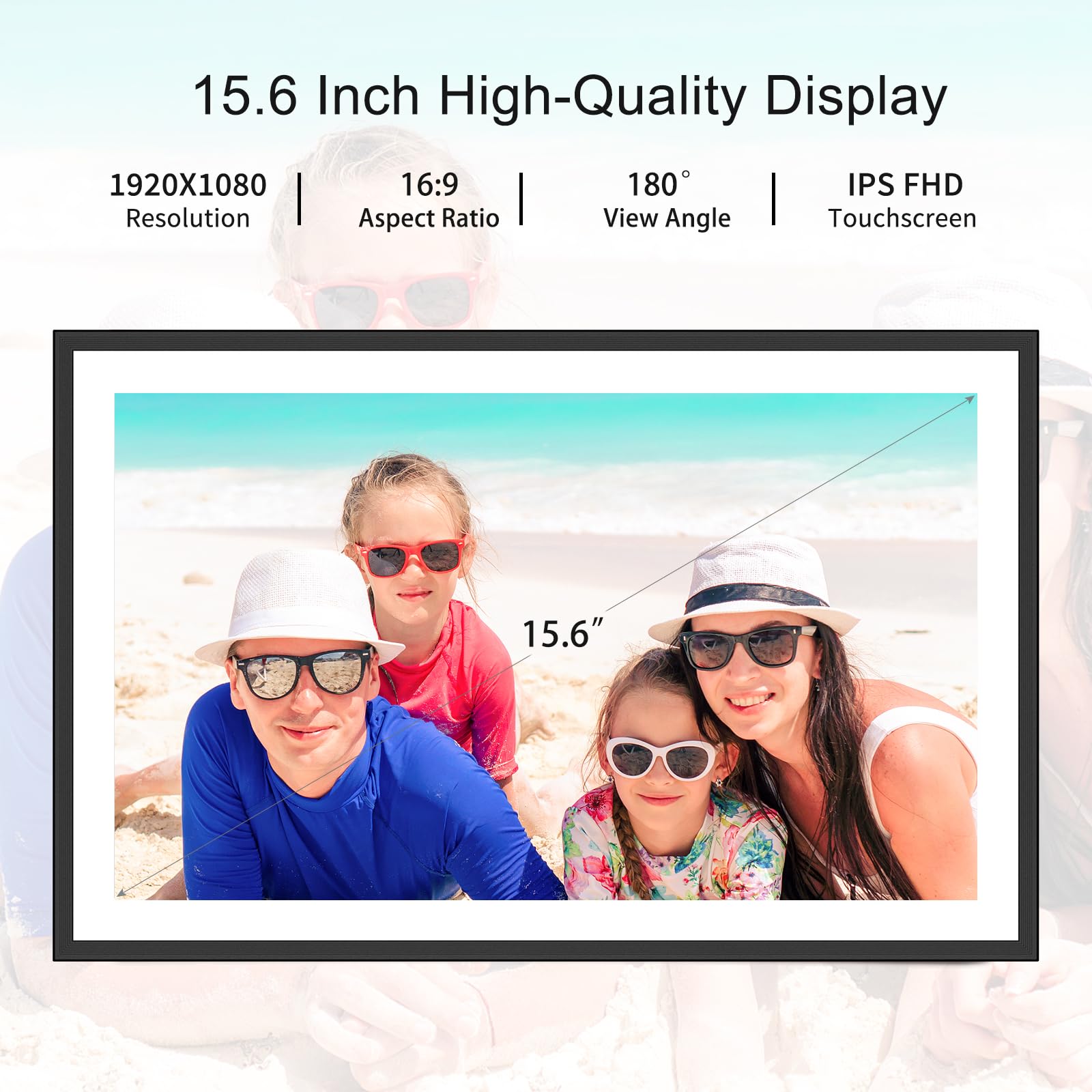 Frameo Digital Picture Frame,15.6 Inch 32Gb Large Wifi Digital Photo Frame With 1920X1080 Full Hd Touchscreen,Wall Mountable,Aut