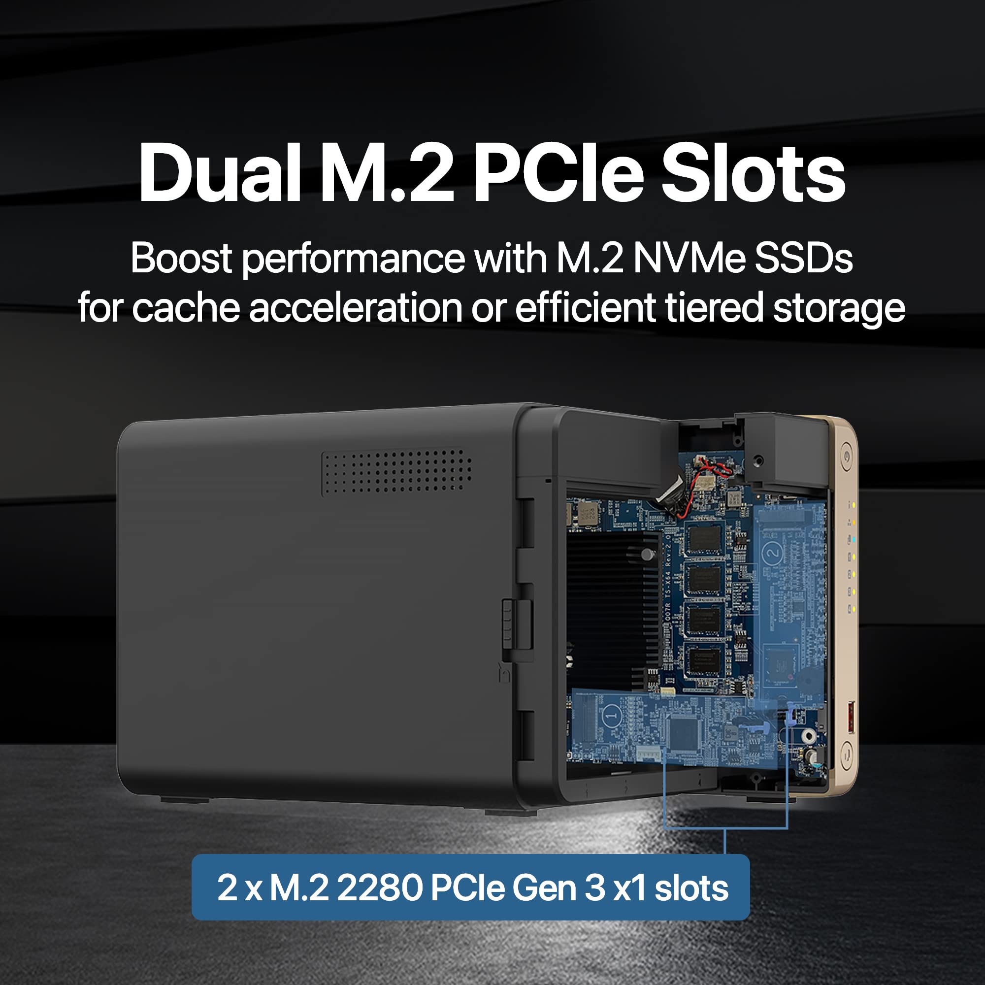 Qnap Ts 464 8G 44Wd Us 4 Bay High Performance Desktop Nas With 12Tb Storage Capacity, Preconfigured Raid 5 Wd Red Plus Hdd Bundl