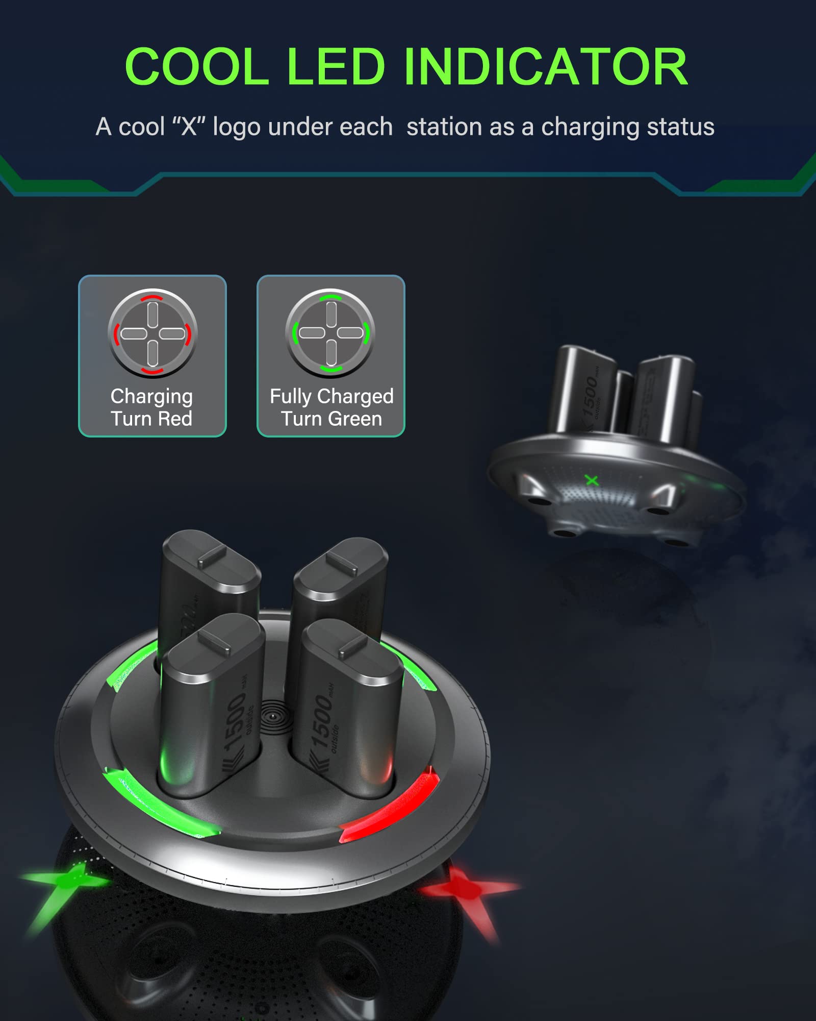 Noiposi Rechargeable Battery Pack For Xbox One Controller,4Pcs 1500Mah Xbox One Rechargeable Battery Pack,Controller Battery Pac
