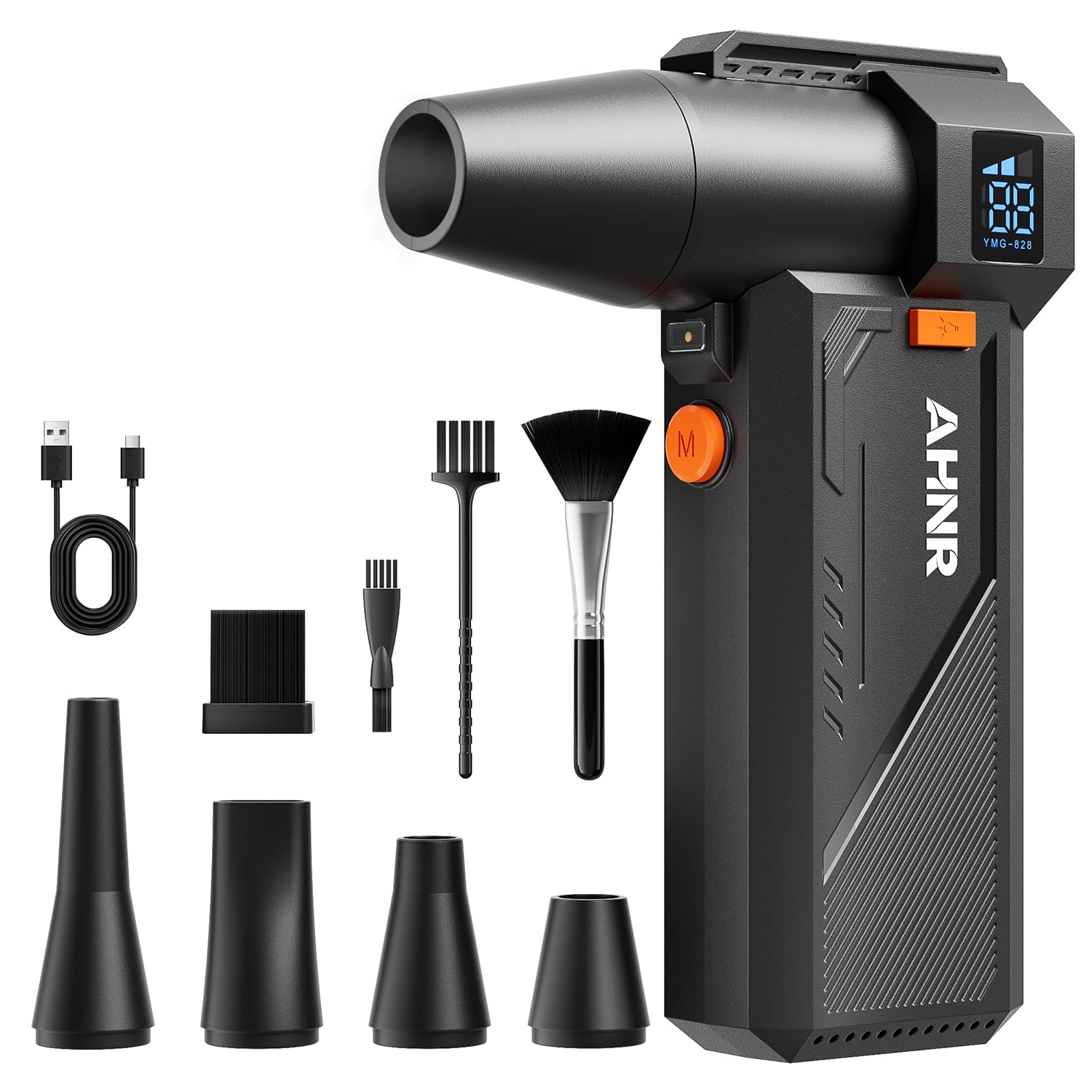 AHNR Compressed Air Duster, 160,000RPM Powerful Electric Air Duster Blower Rechargeable with Brushless Motor, 3-Gear Adjustable 