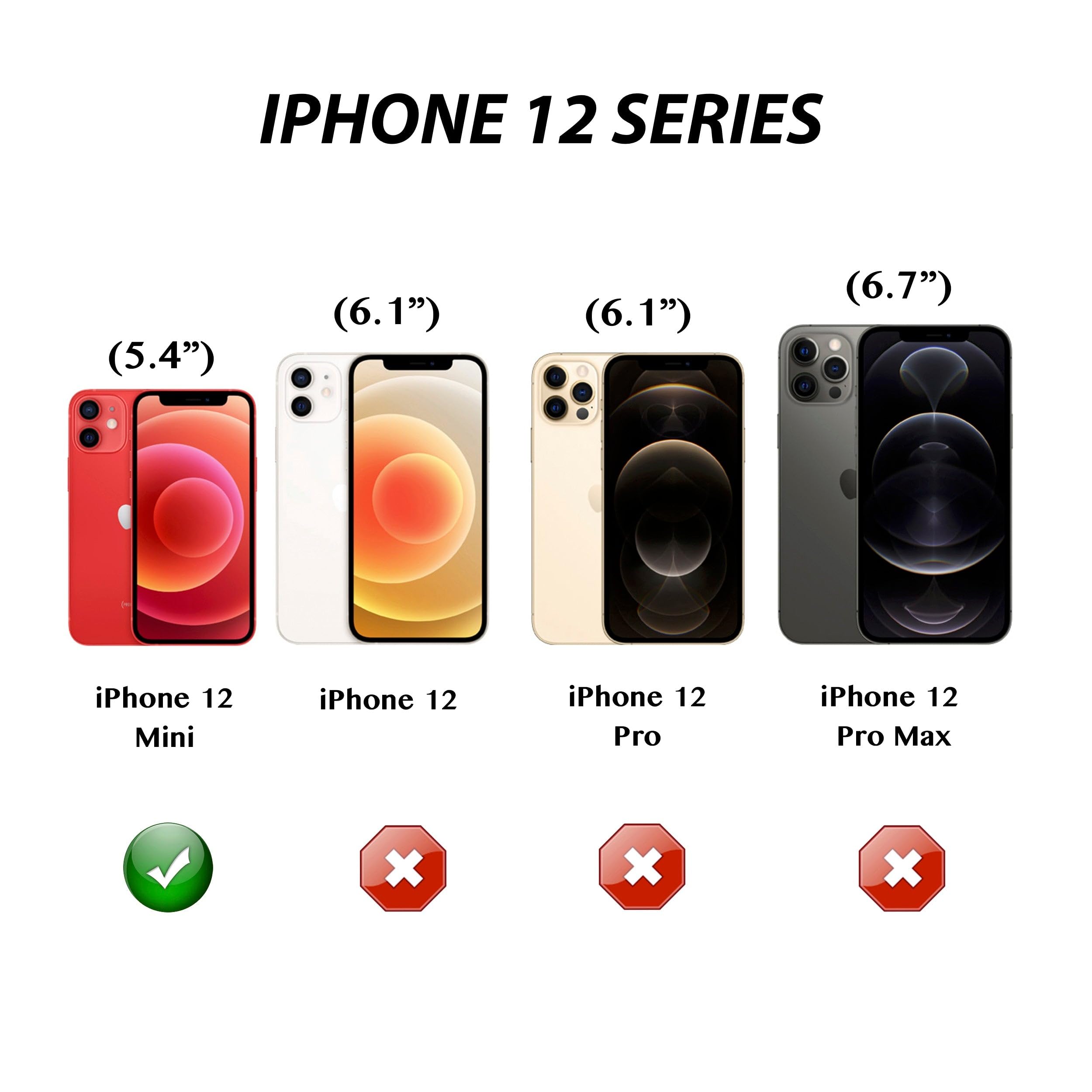 Wallskin Case For Iphone 12 Mini (5.4) Heavy Duty Full Body Military Grade Drop Protection Carrying Cover Holder | Holster For M