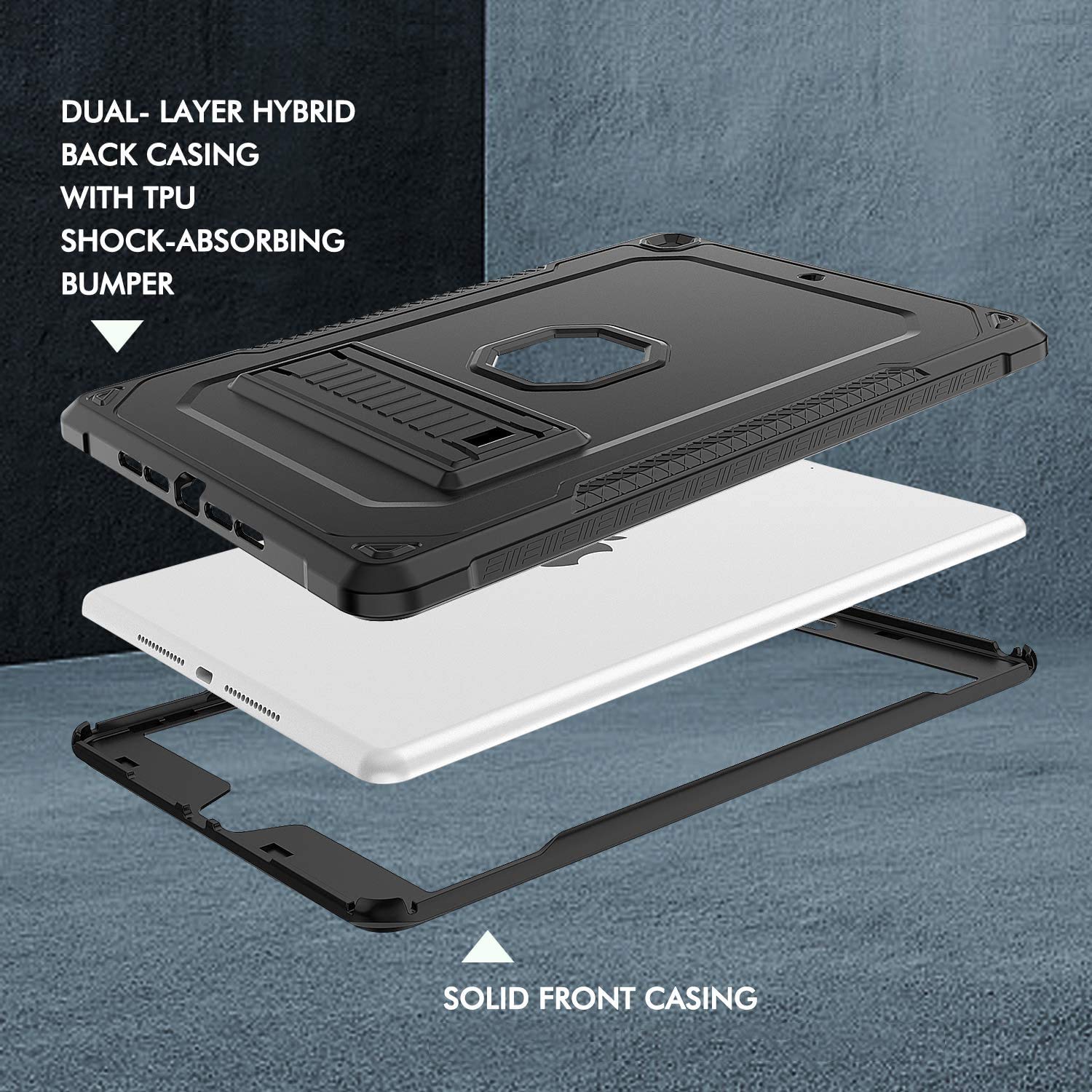 Zonefoker For Ipad 9Th Generation Case, For Ipad 8Th/7Th Gen 10.2 Inch Case 2021/2020/2019, Shockproof Dual Layer Slim Sturdy Ca