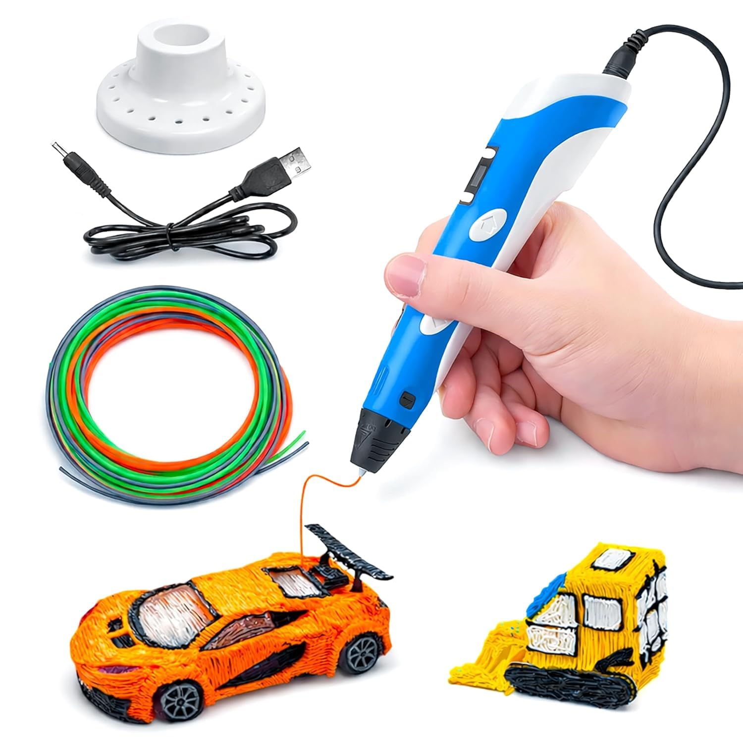 Lmd Enterprise 3D Drawing Pen for Kids with LCD Display & Temperature Control, USB Powered STEM Craft Modeling Toy, Includes 3 P