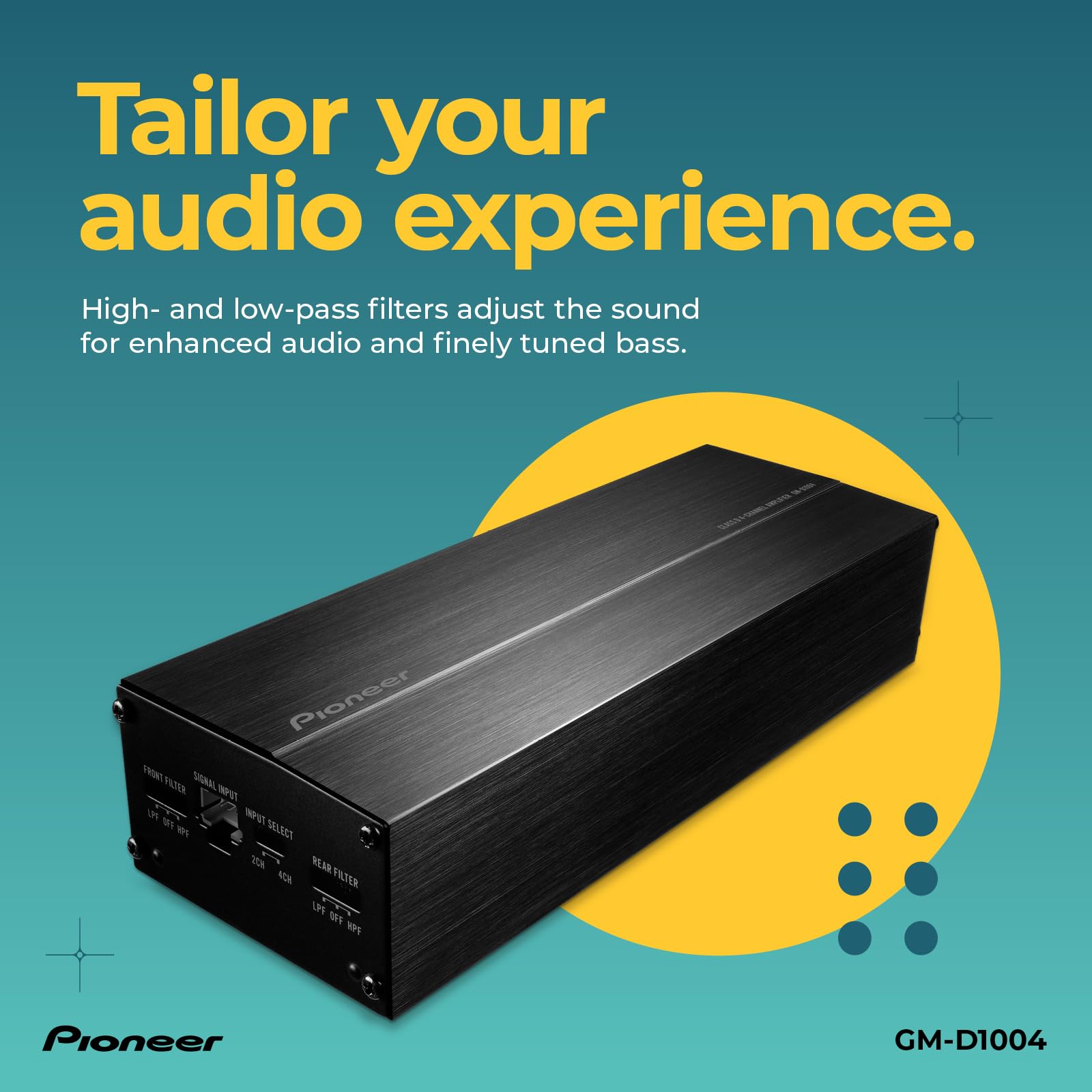 Pioneer Gm-D1004 4-Channel Class Fd Bridgeable Car Amplifier - 400W Max Power, 45W Rms