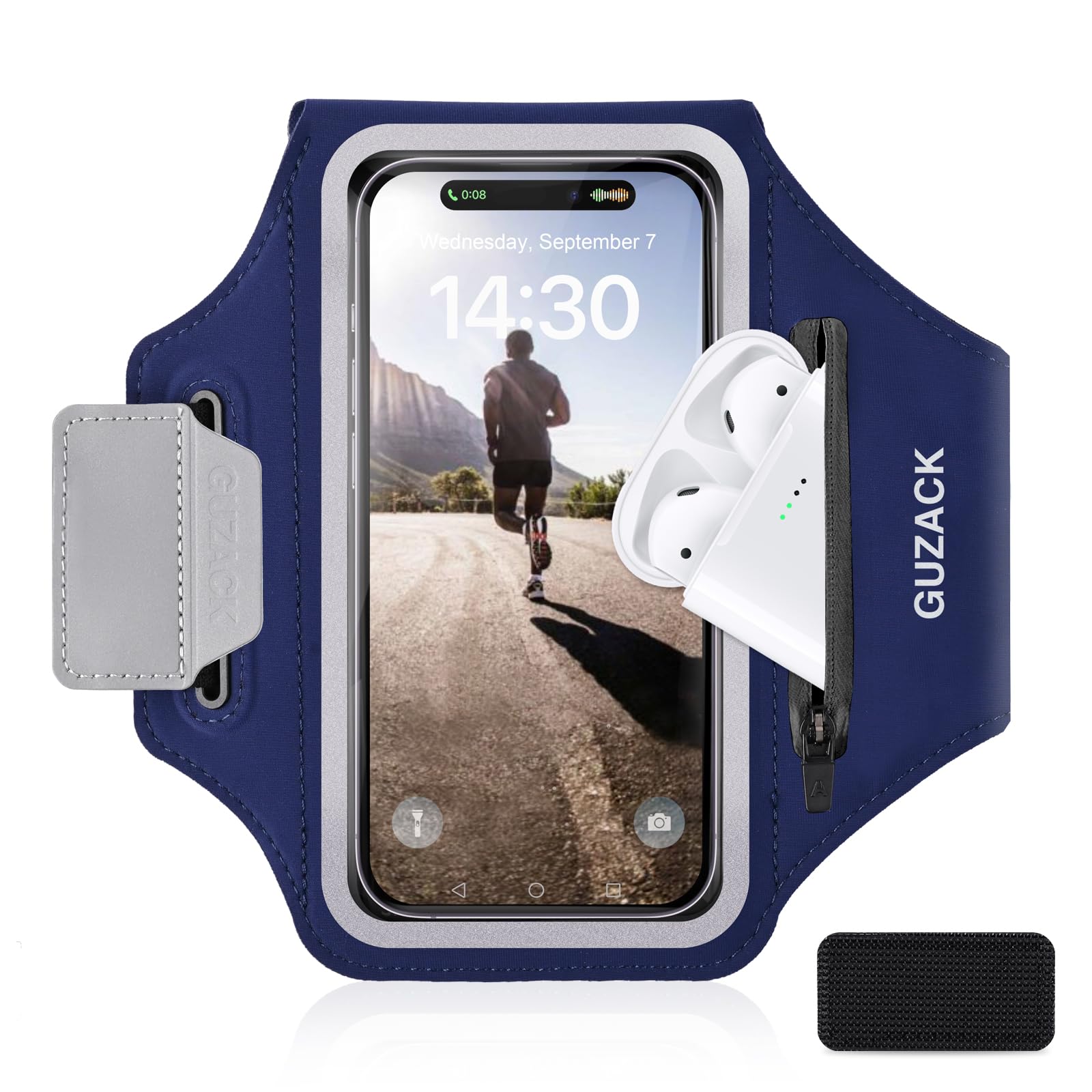 Guzack Running Armband, Running Holder For Iphone 15 14 13 12 11 Pro Max Plus, Galaxy S24 S23/S22/S21 Fit Up To 6.9 Inches, Gym