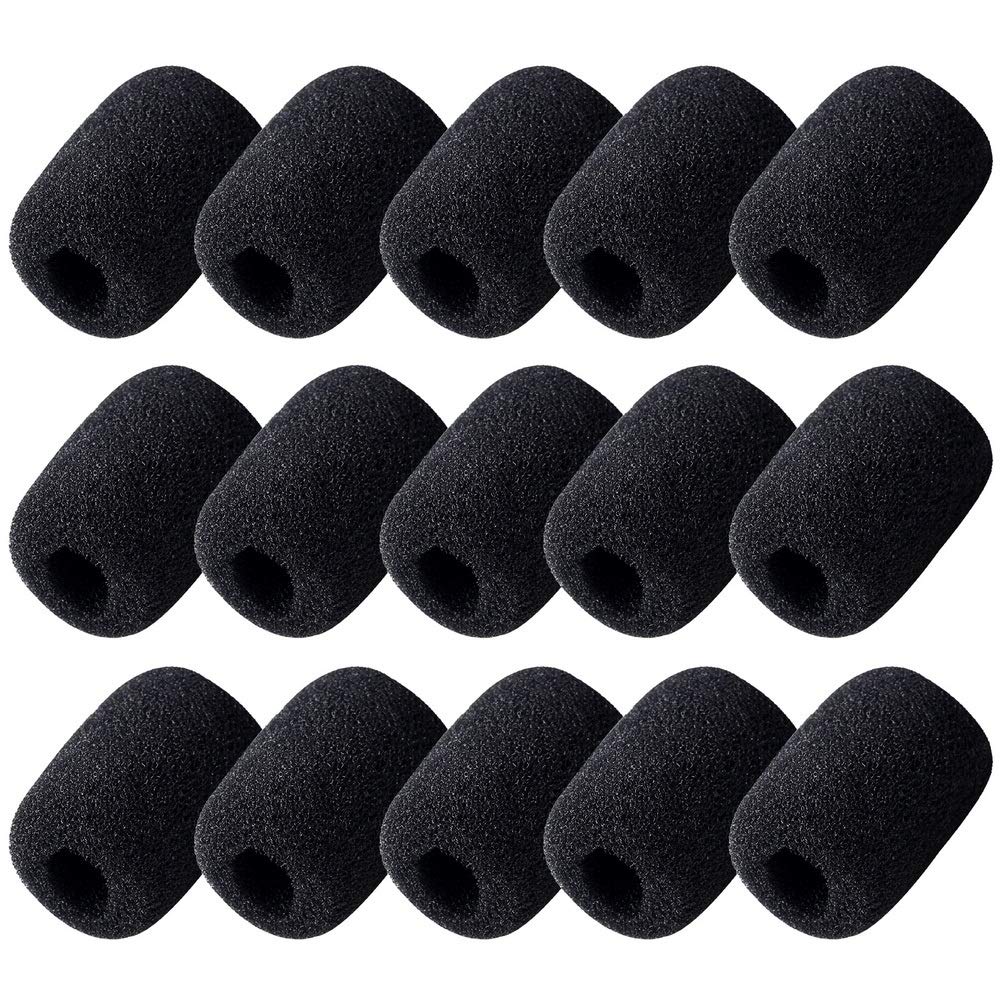 15 Pack Foam Microphone Windscreen, Lapel Headset Microphone Sponge Mini Foam Cover Shield Protection For Variety Of Headset Mic
