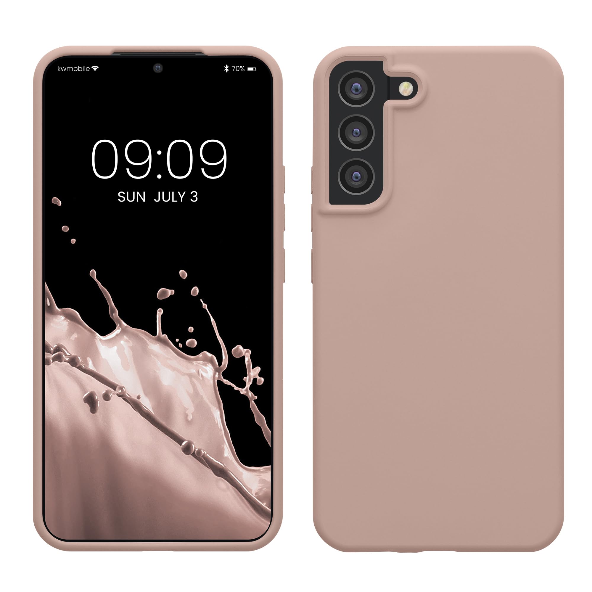 kwmobile Case Compatible with Samsung Galaxy S22 Plus Case - TPU Silicone Phone Cover with Soft Finish - Antique Pink Matte