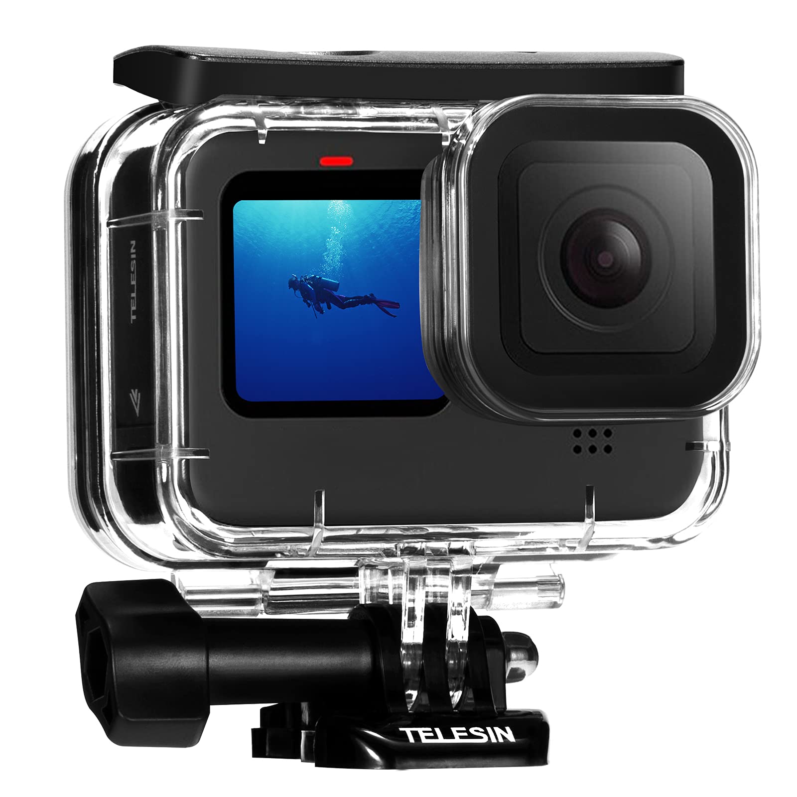Telesin Waterproof Case For Gopro Hero 13 Hero 12 Hero 11 Hero 10 Hero 9 Black, Underwater Dive Case Housing Shell Supports 60M/