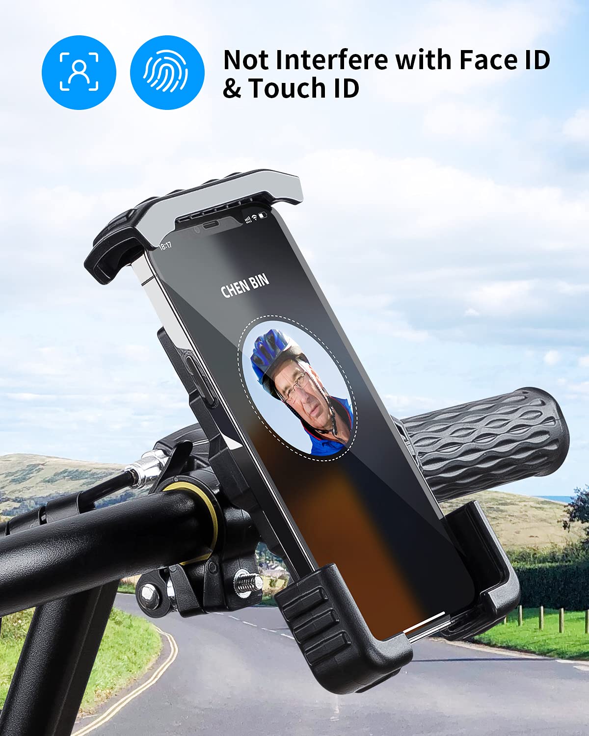 Oqtiq Dirt Bike Phone Mount, Motorcycle Handlebar Phone Mount Cell Phone Clamp, Scooter Phone Clip Compatible With Iphone 14/ Ip