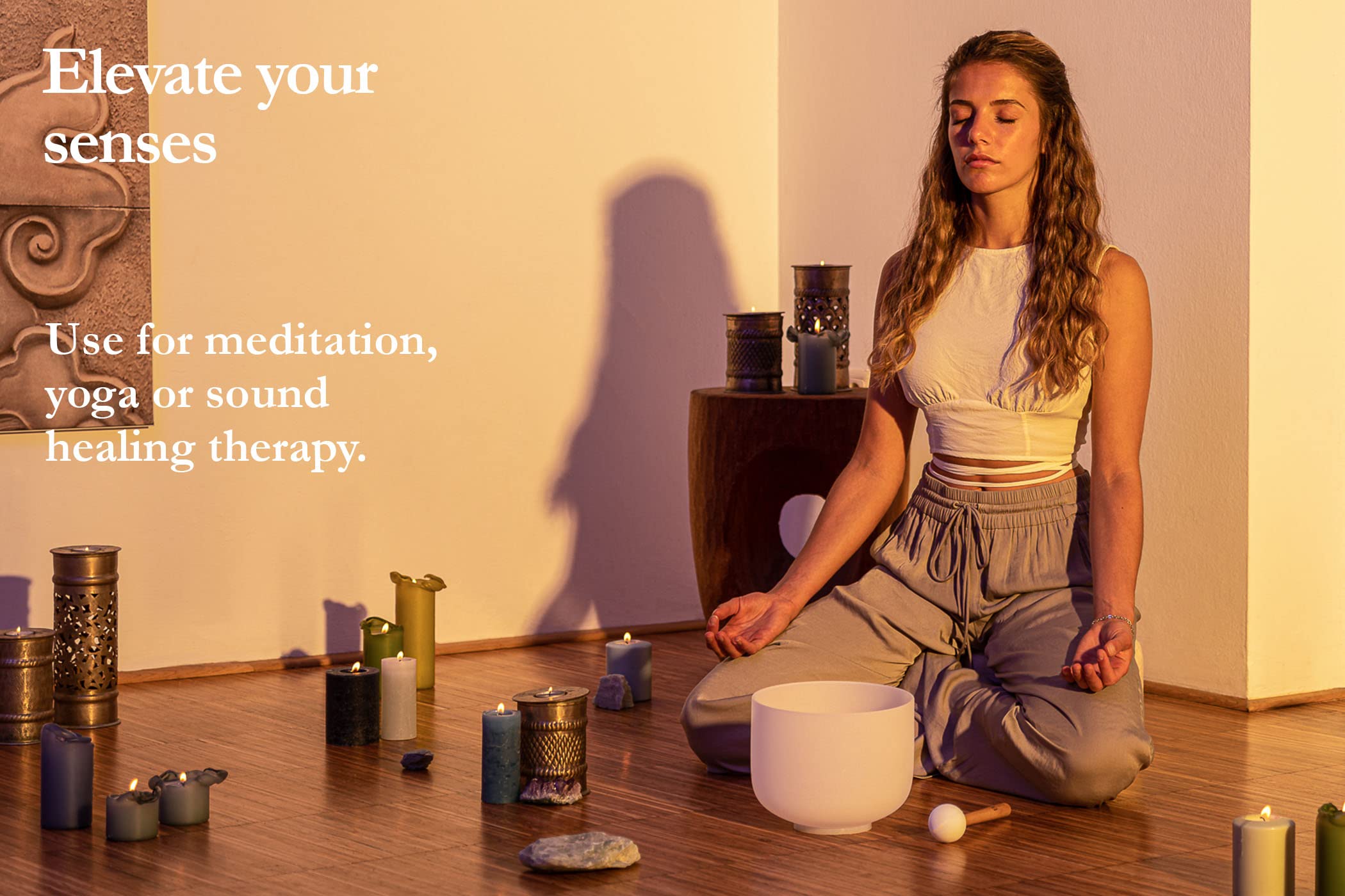 Crystal Singing Bowl Mallet   Rubber Head With Wood Handle   Pure, Clear Tone For Meditation, Asmr, Yoga Or Sound Baths, 2 Year