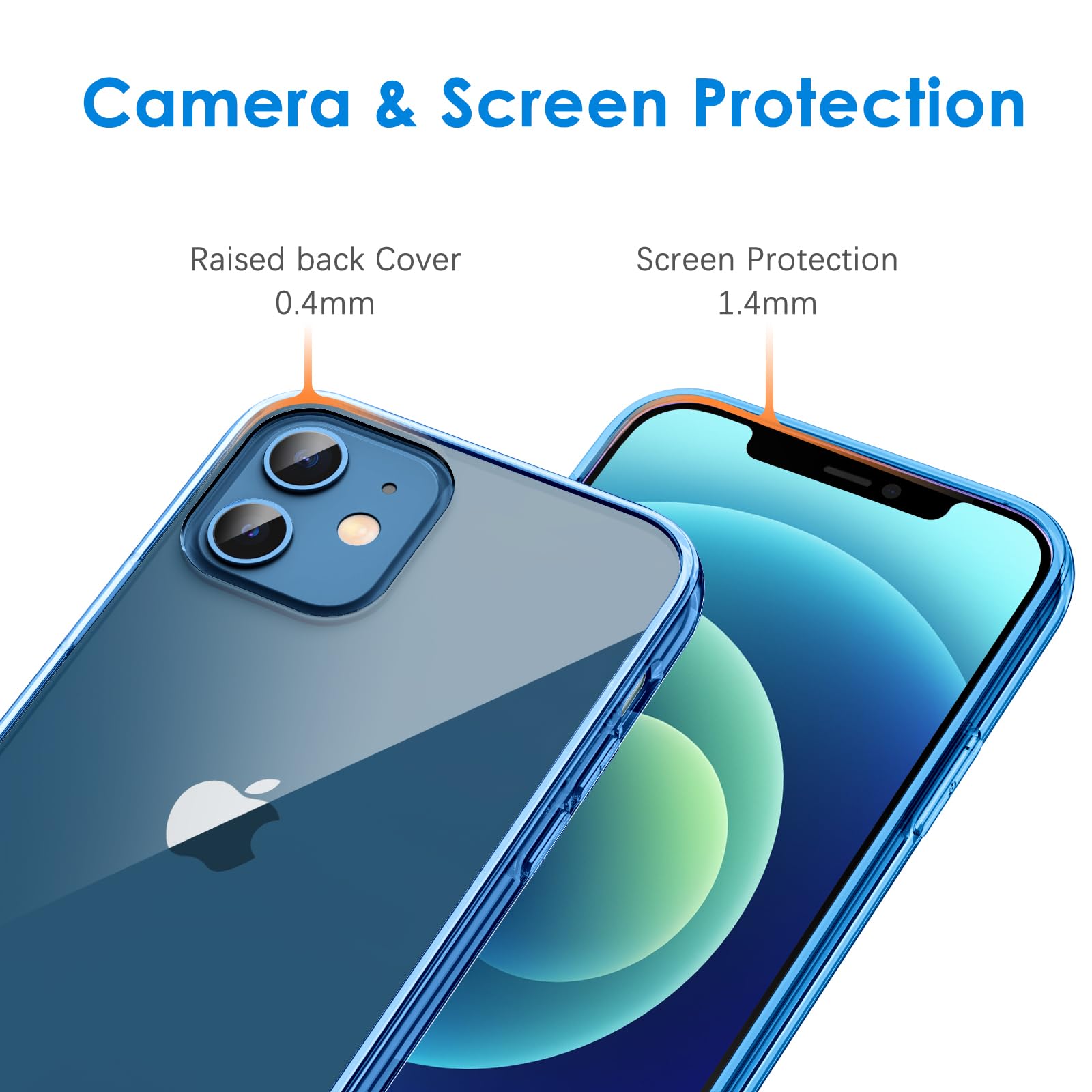 Jetech Case For Iphone 12 Mini 5.4 Inch, Non Yellowing Shockproof Phone Bumper Cover, Anti Scratch Clear Back (Jean Indigo)