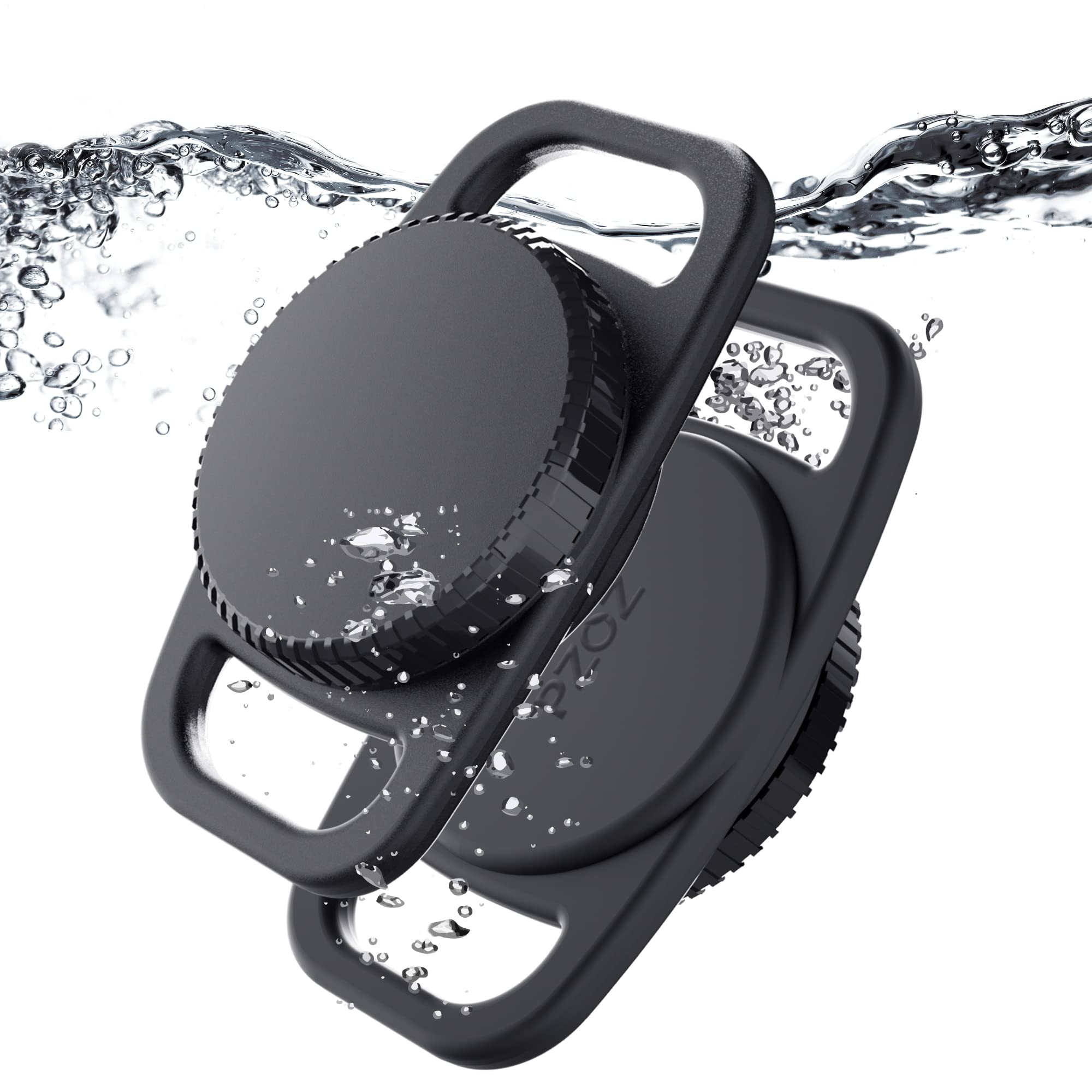 PZOZ Waterproof Case Dog Collar Holder (2 Pack) for Apple AirTag, Plastic & Silicone Pet Collar Case Anti-Lost Air Tag Cover Hol