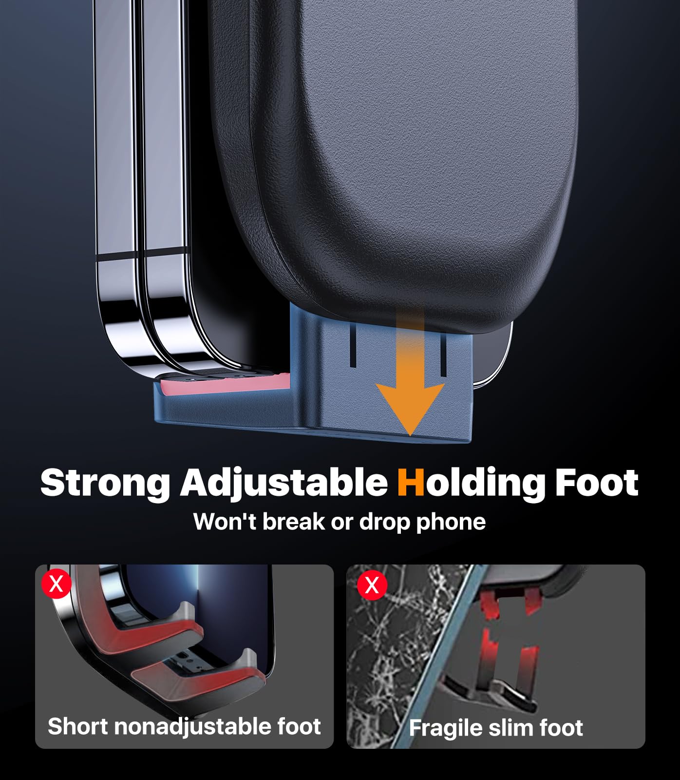 Ultra Stable Phone Holders For Your Car [Powerful & 360 Adjustable Suction Cup] Universal Car Phone Holder Mount Long Arm Flexib