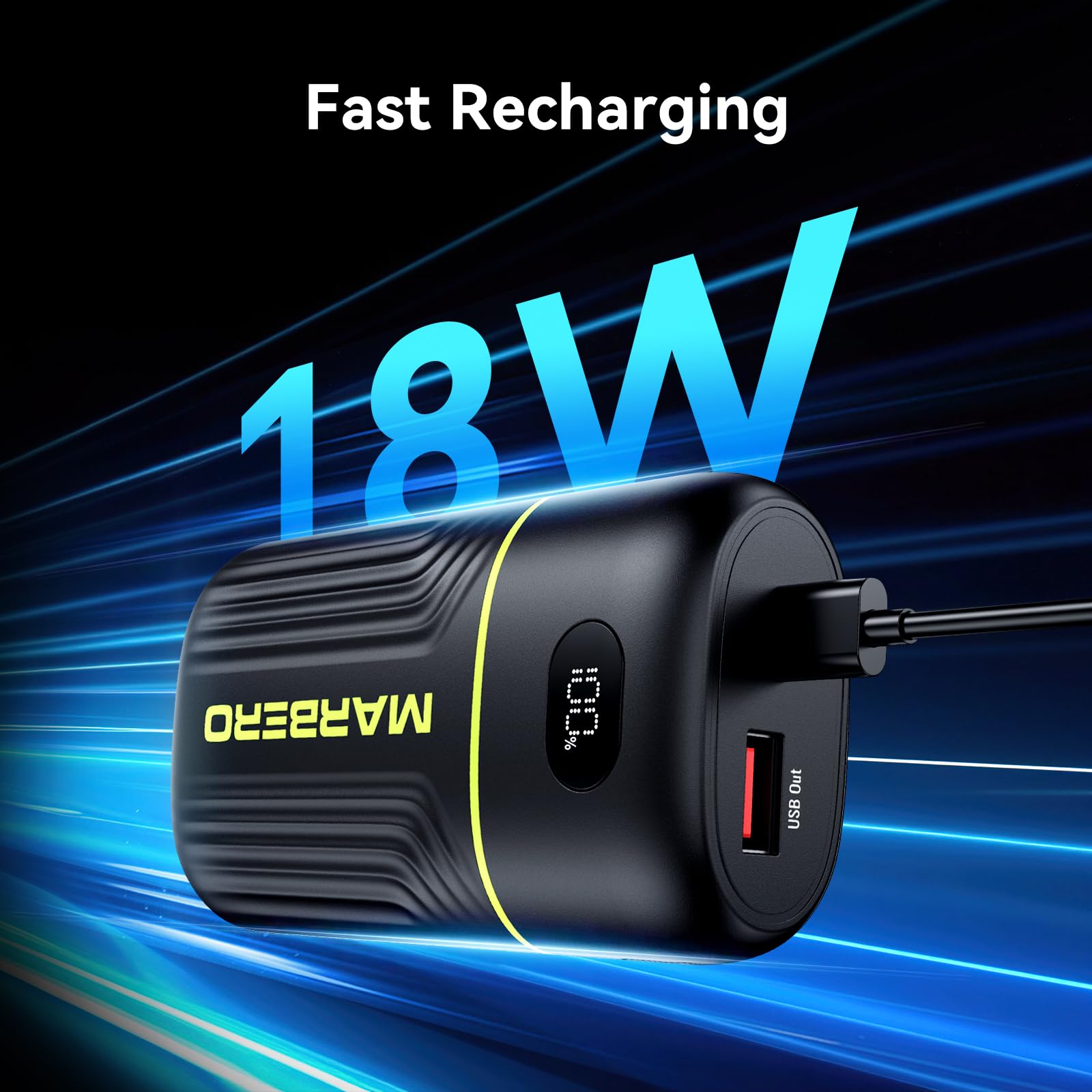 Marbero Portable Charger 10000Mah Mini Power Bank Usb C In&Out Fast Charging Battery Pack Compact External Phone Powerbank Compa