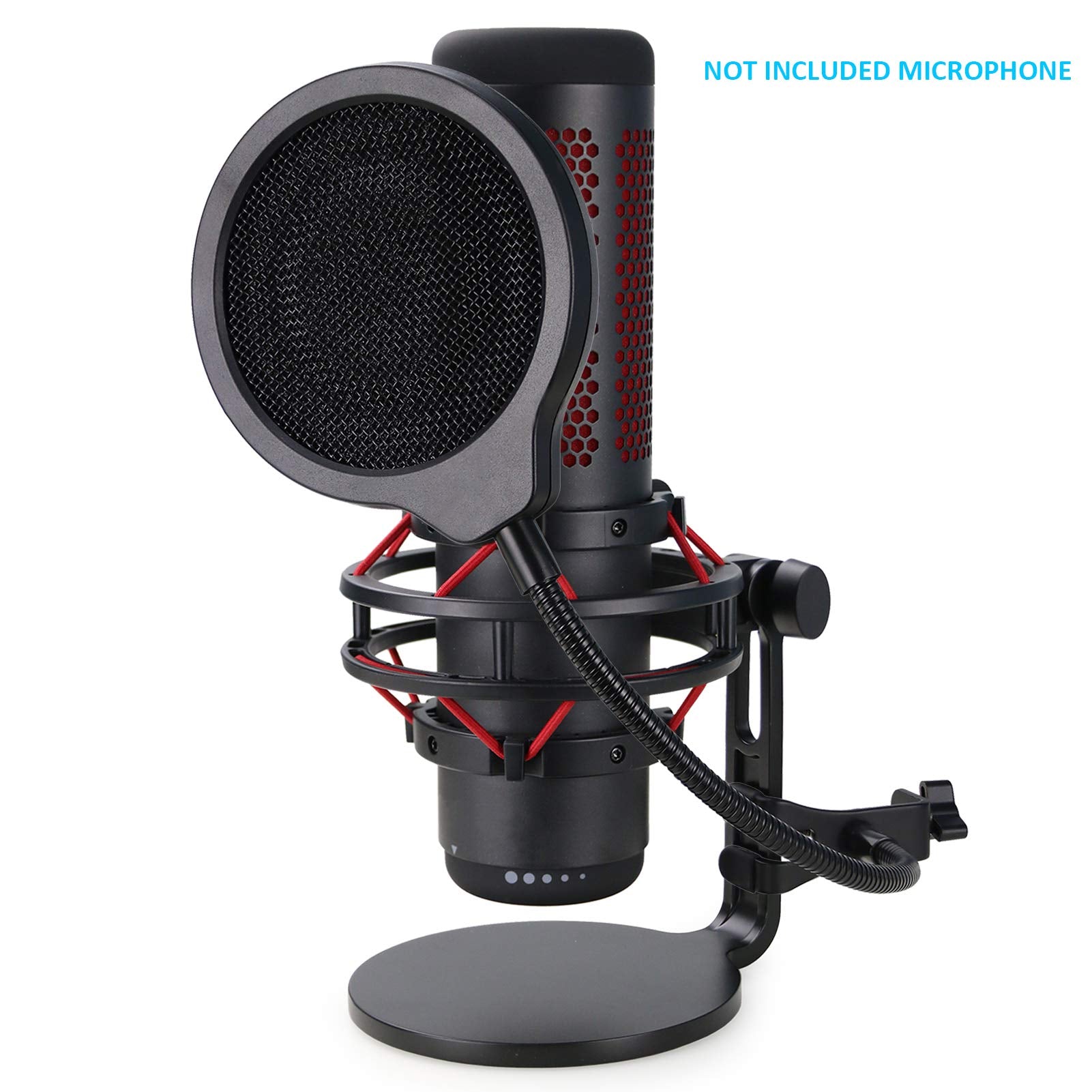 Quadcast Mic Pop Filter Mask Shield For Hyperx Quadcast Microphone, 4 Inch 3 Layers Windscreen With Flexible 360Gooseneck Clip B