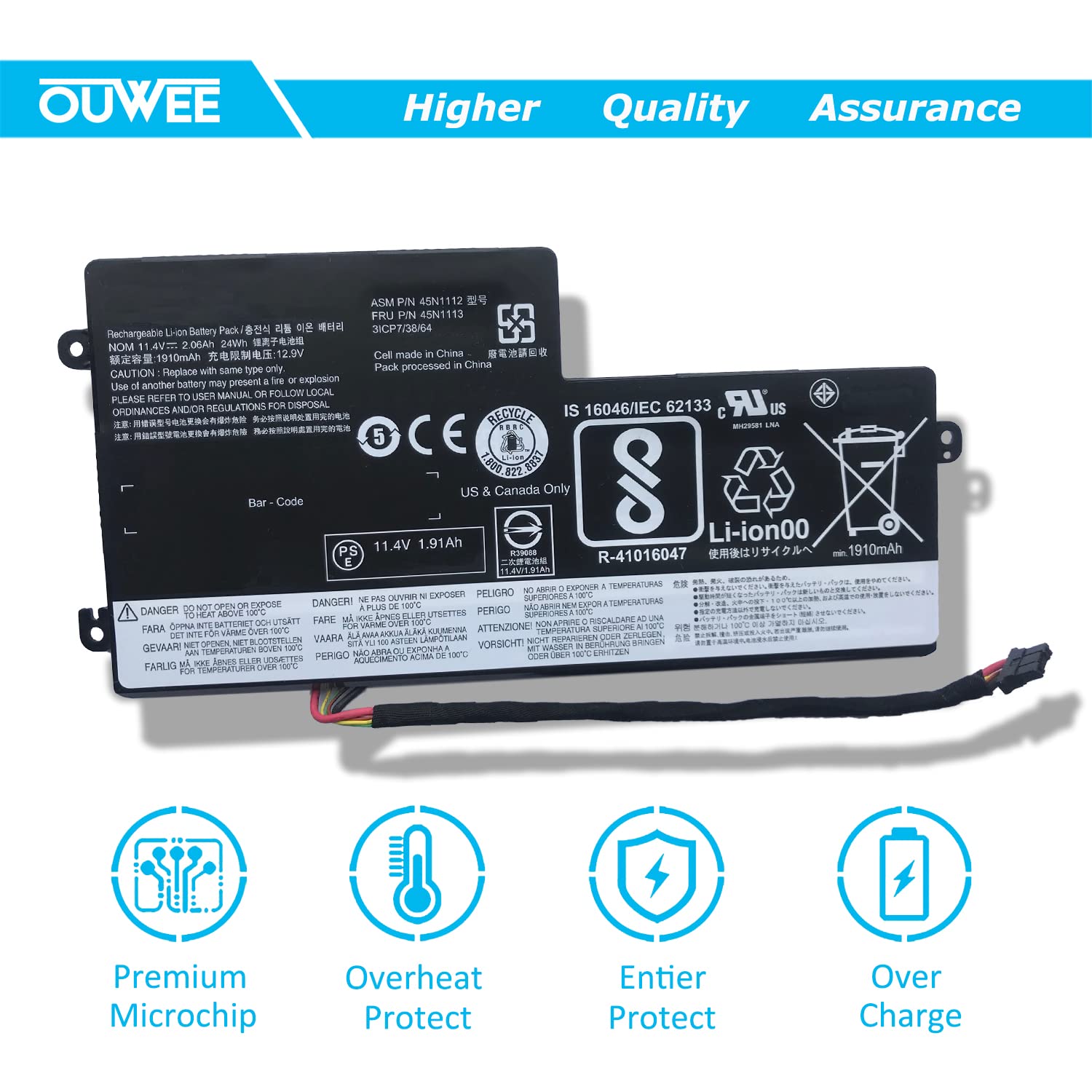 Ouwee 45N1112 Laptop Battery Compatible With Lenovo Thinkpad A275 T440 T440S T450 T450S T460 X230S X240 X240S X250 X260 X270 Ser