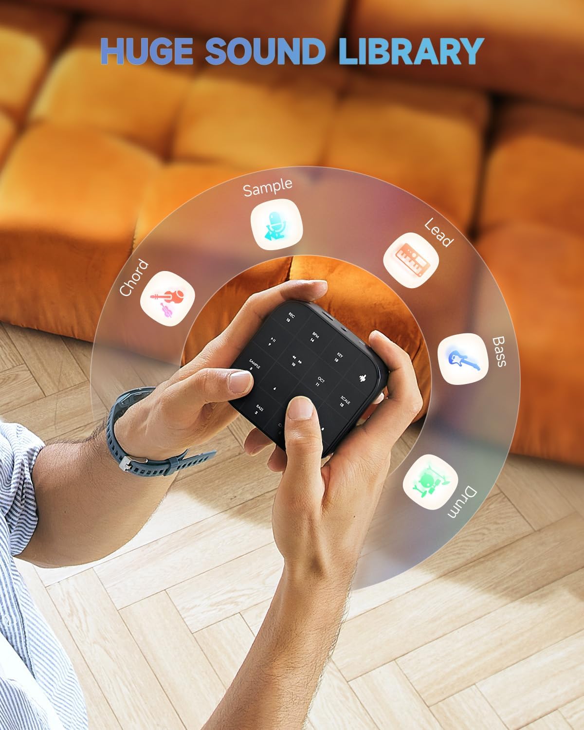 Donner Medo Bluetooth Midi Controller, Portable Groovebox | Chord, Sample, Lead, Bass, Drum | Built-In Looper And Synth | Ios, M