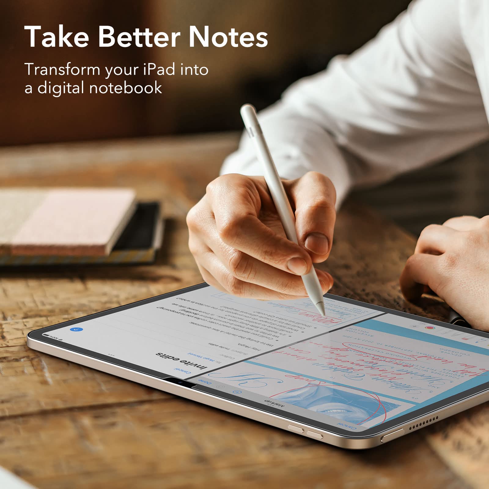 Esr 2 Pack Paper Feel Screen Protector For Ipad 11Th/10Th Generation A16 (11/10.9 Inch, 2025/2022), Write And Draw Like On Paper, Scratch Protection With Easy Application Tray, Thin And Responsive