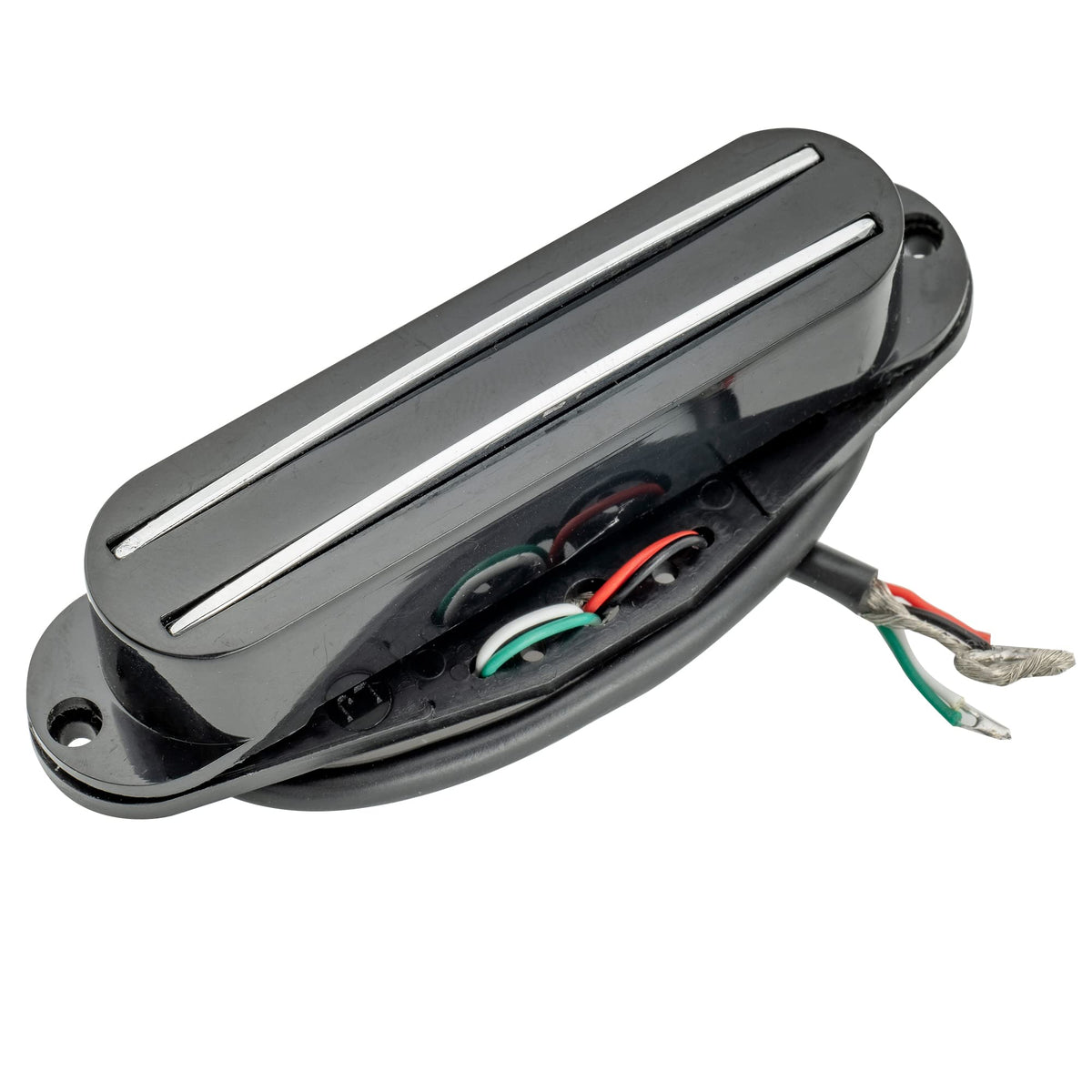 Musiclily Dual Hot Rail High Output Guitar Single Coil Size Humbucker Pickup For Fender Squier Strat, Black