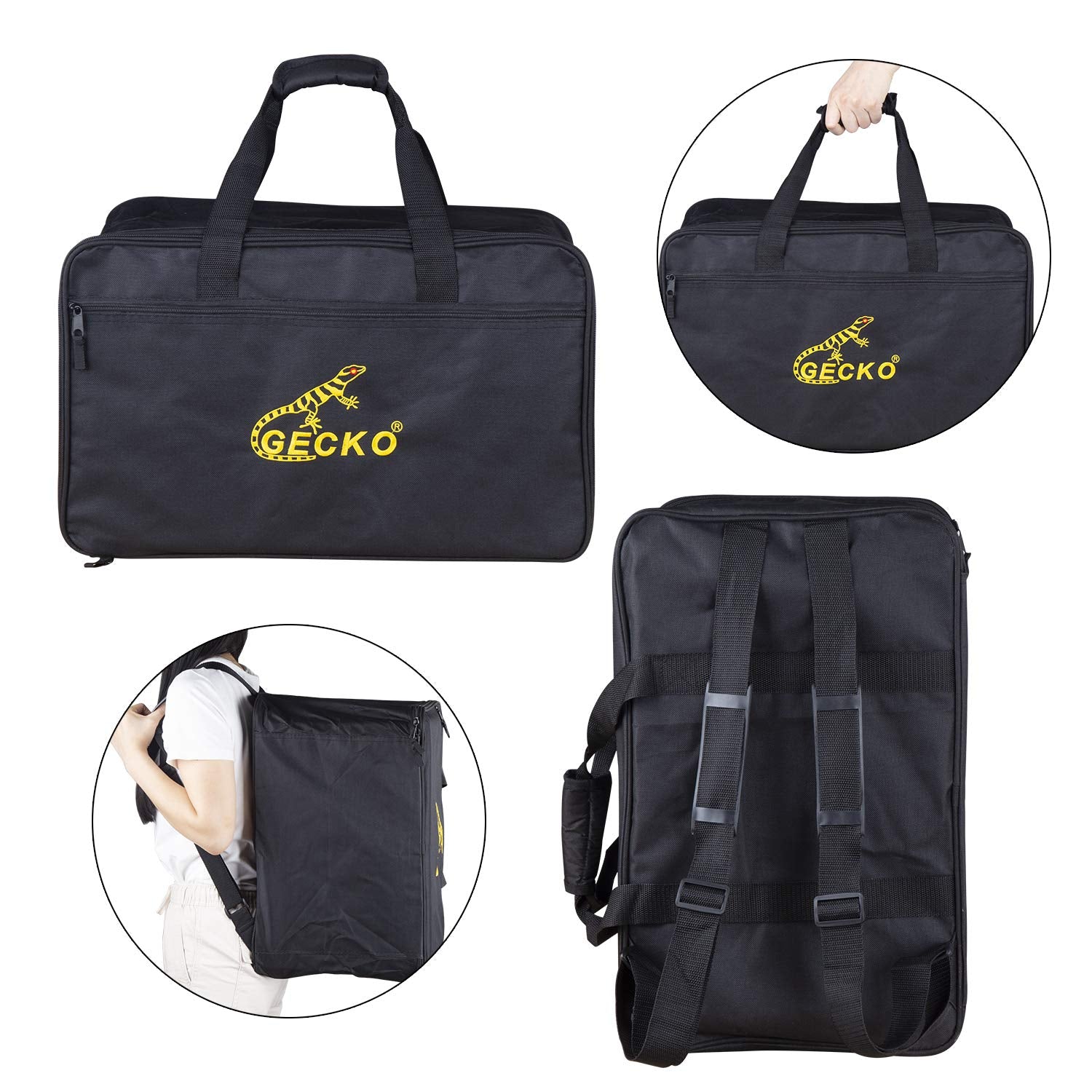 Gecko Cajon Box Drum Wooden Percussion Box, With Internal Adjustable Guitar Strings