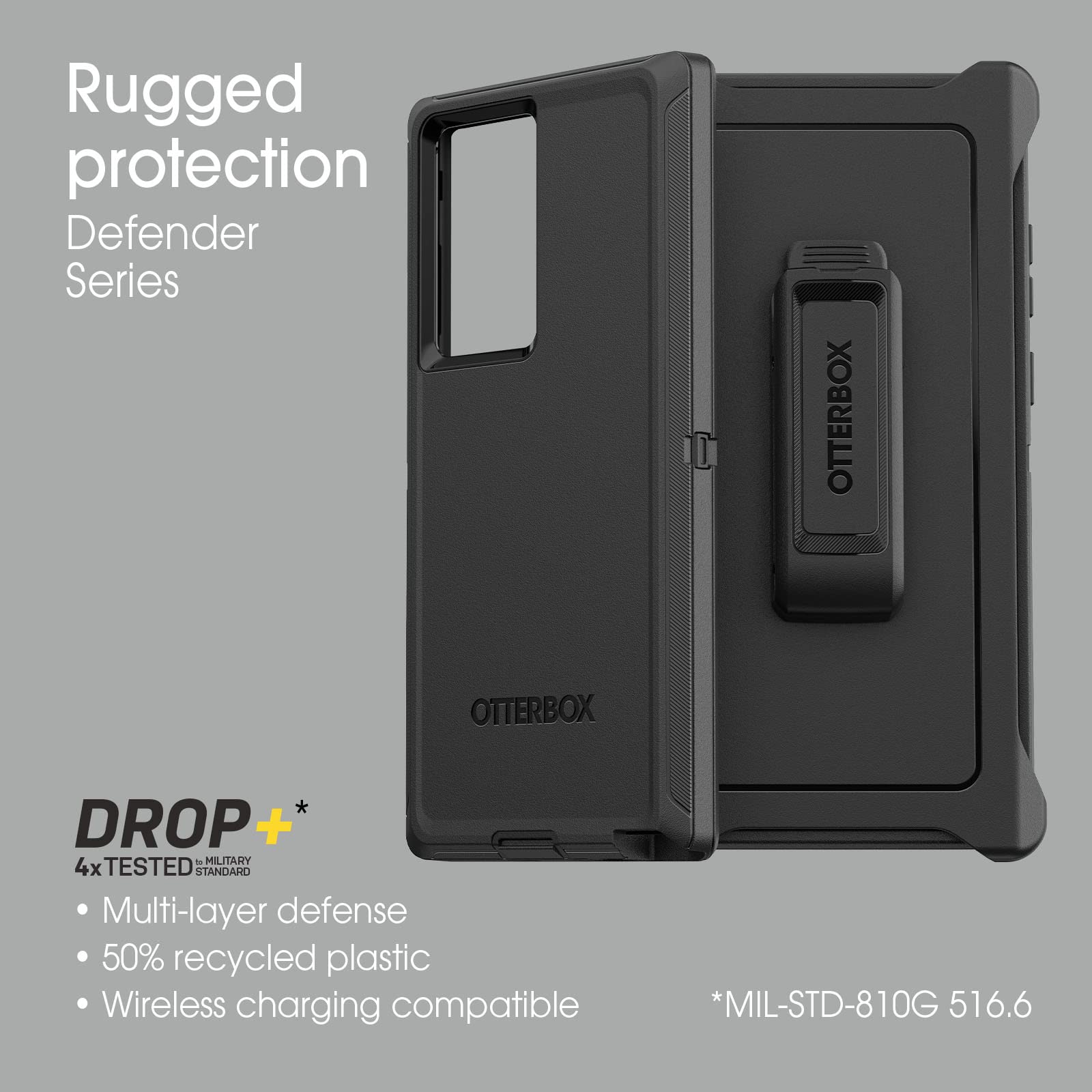 Otterbox Galaxy S22 Ultra Defender Series Case   Black, Rugged & Durable, With Port Protection, Includes Holster Clip Kickstand