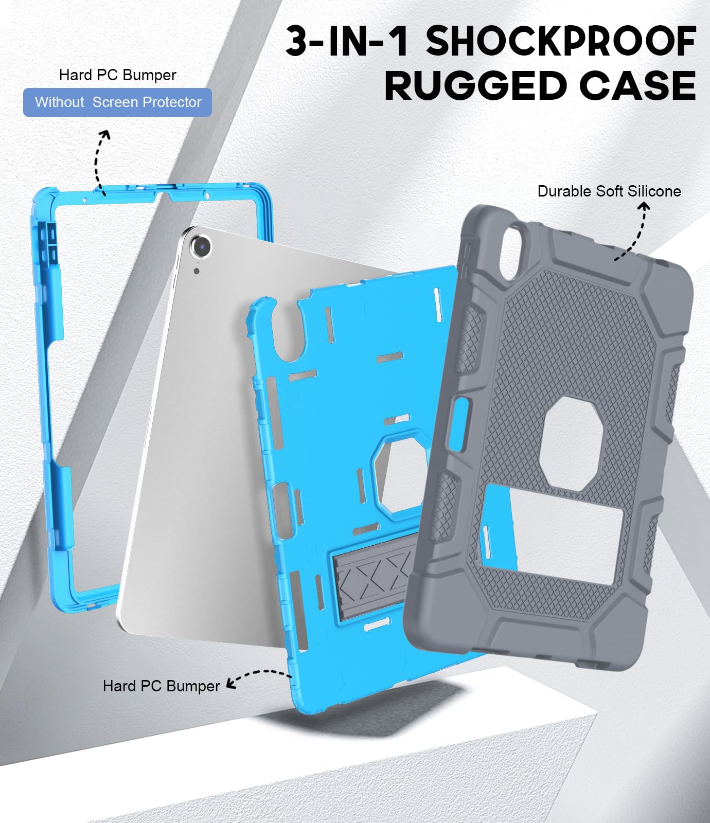 Azzsy Case For Ipad Air 11 Inch M2 2024 Release, Ipad Air 5Th / 4Th Generation 10.9 Inch Case (2022/2020), Heavy Duty Shockproof