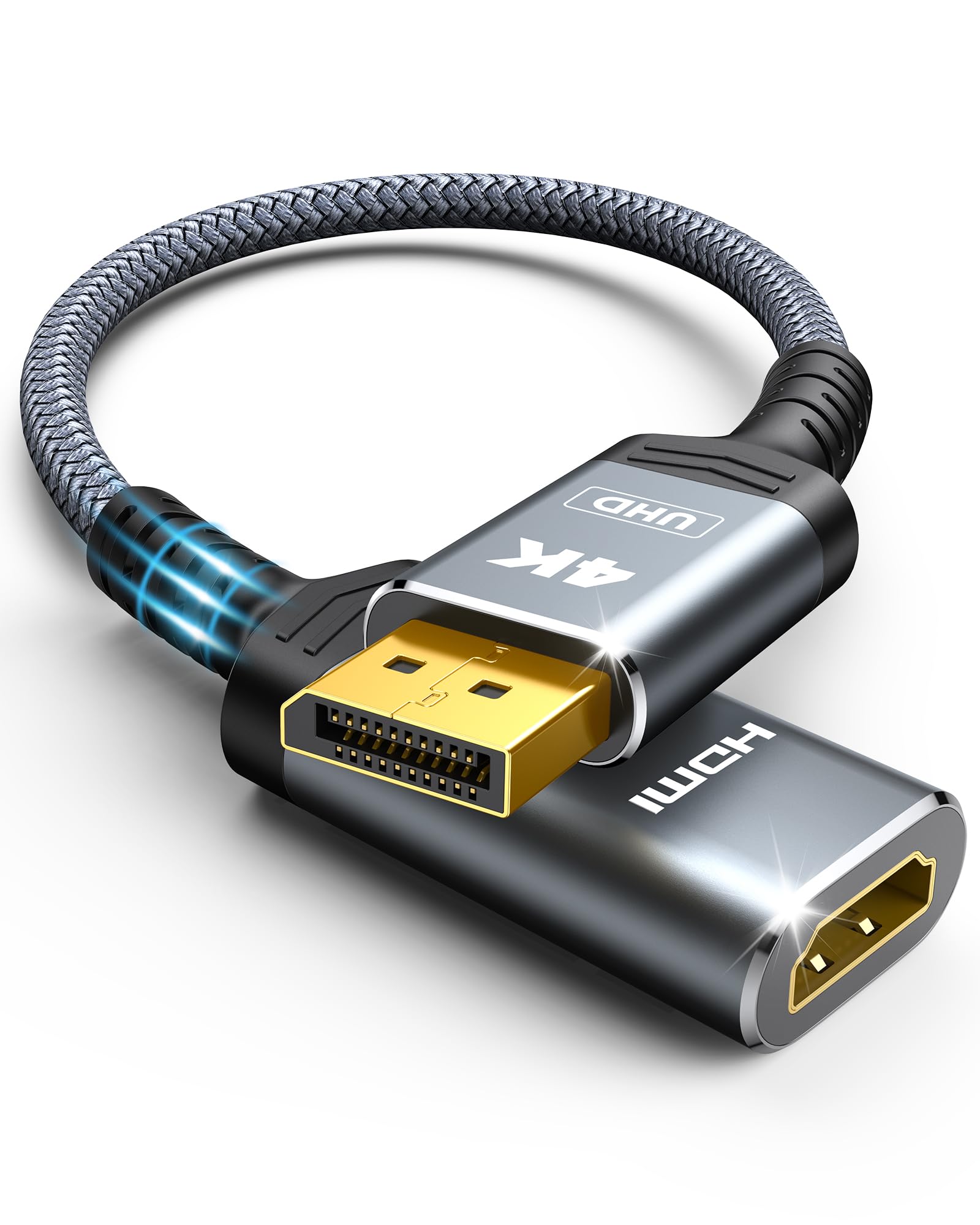 Highwings 4K Display Port To Hdmi Adapter, Uni Directional Displayport (Dp) 1.2 Computer To Hdmi Screen Monitor Converter Sr Ant