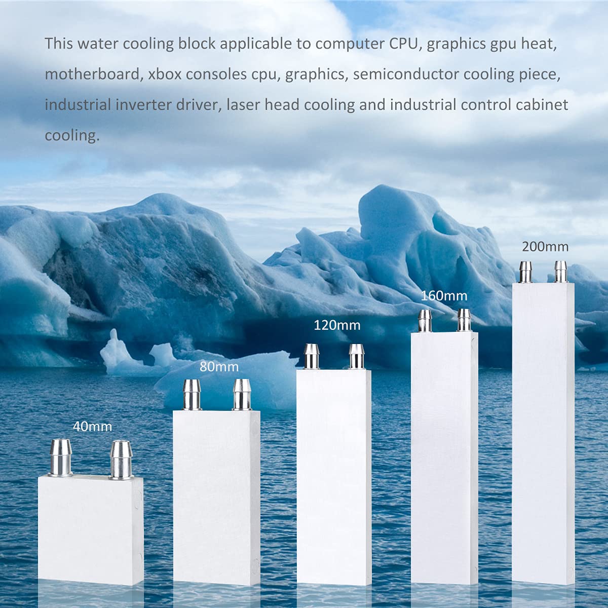 Clyxgs Aluminum Water Cooling Block,Liquid Cold Water Plate Heat Sink Water Cooled Exchanger Head Semiconductor Refrigeration Sheet Cpu Graphics Radiator Heatsink Endothermic Head(40 X 120 X 12Mm)2Pcs