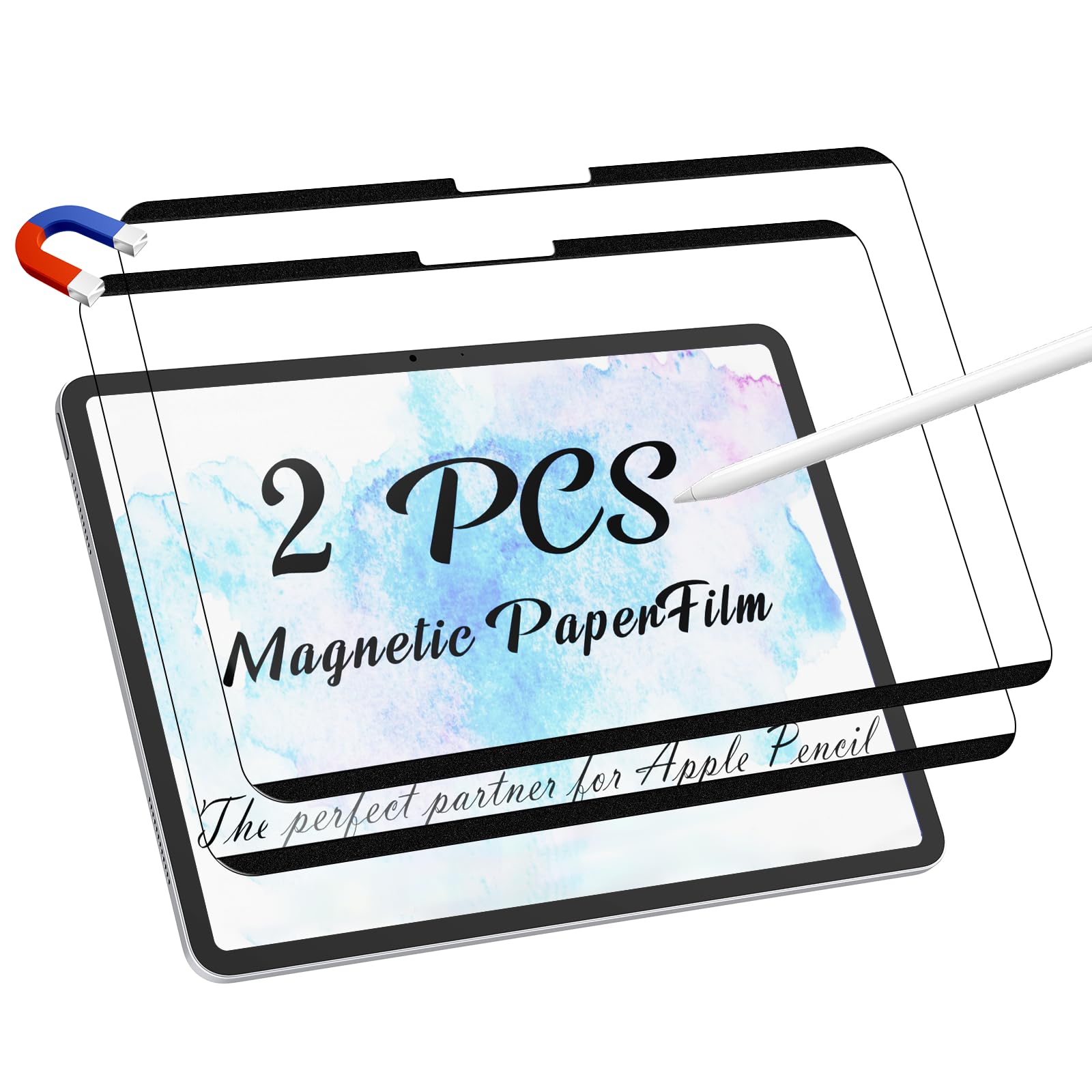 Peslv 2 Pack Magnetic Paperfilm For Ipad Air 6Th 11 Inch 2024, Feel Like Writing Drawing On Paper, Matte Removable Anti Glare Fi
