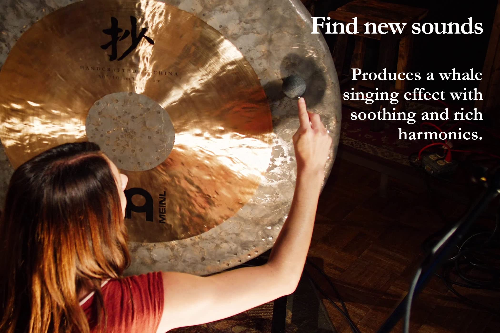 Gong Resonant Mallet, Produces Whale Singing, Atmospheric Sound Effects With Rubber Ball Head   For Meditation, Sound Baths Or Y