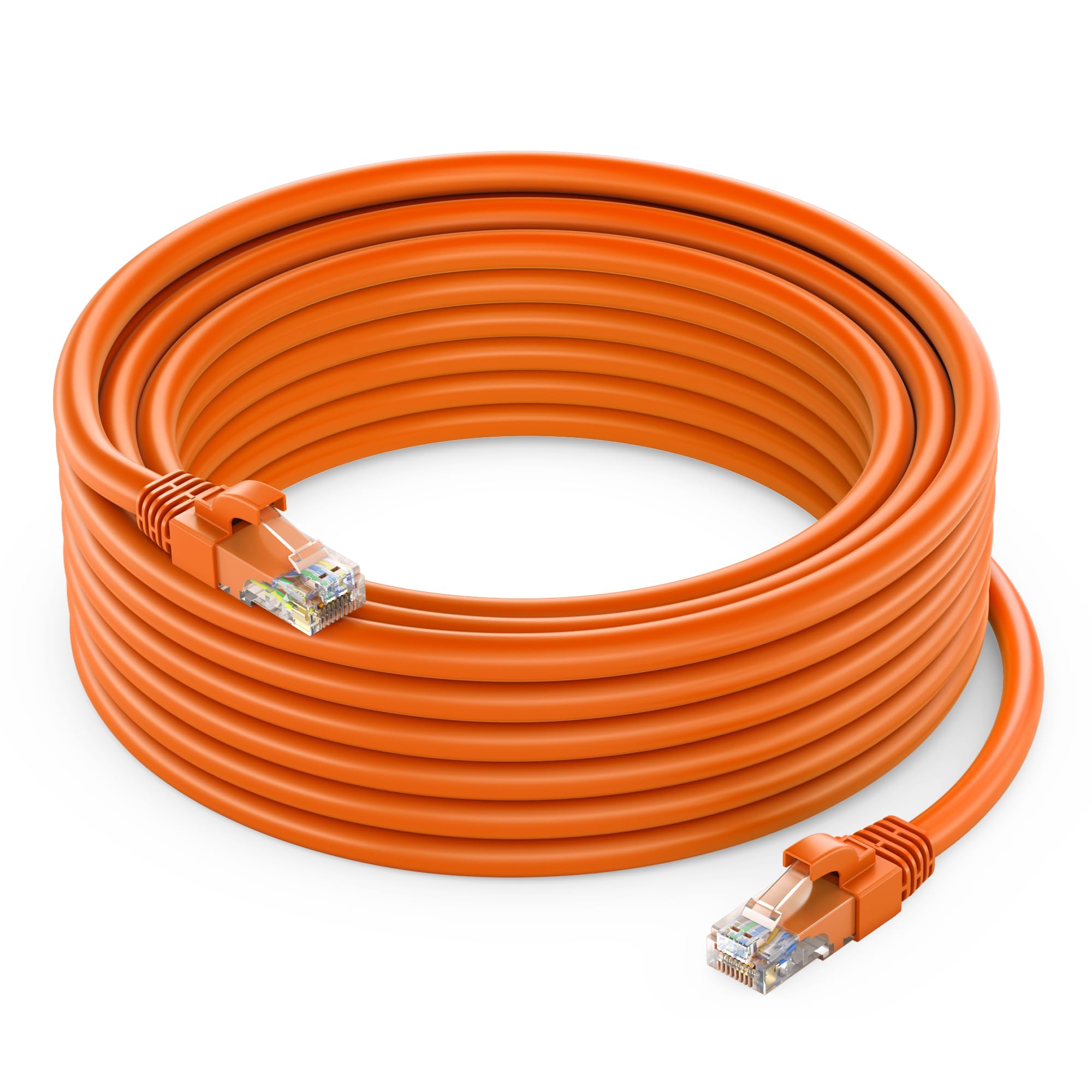 Maximm Cat 6 Ethernet Cable 20 Ft   High Speed Lan Cable, Internet Cable, Patch Cable, And Network Cable   Utp, 10Gbps, 550Mhz Ethernet Cord   Orange