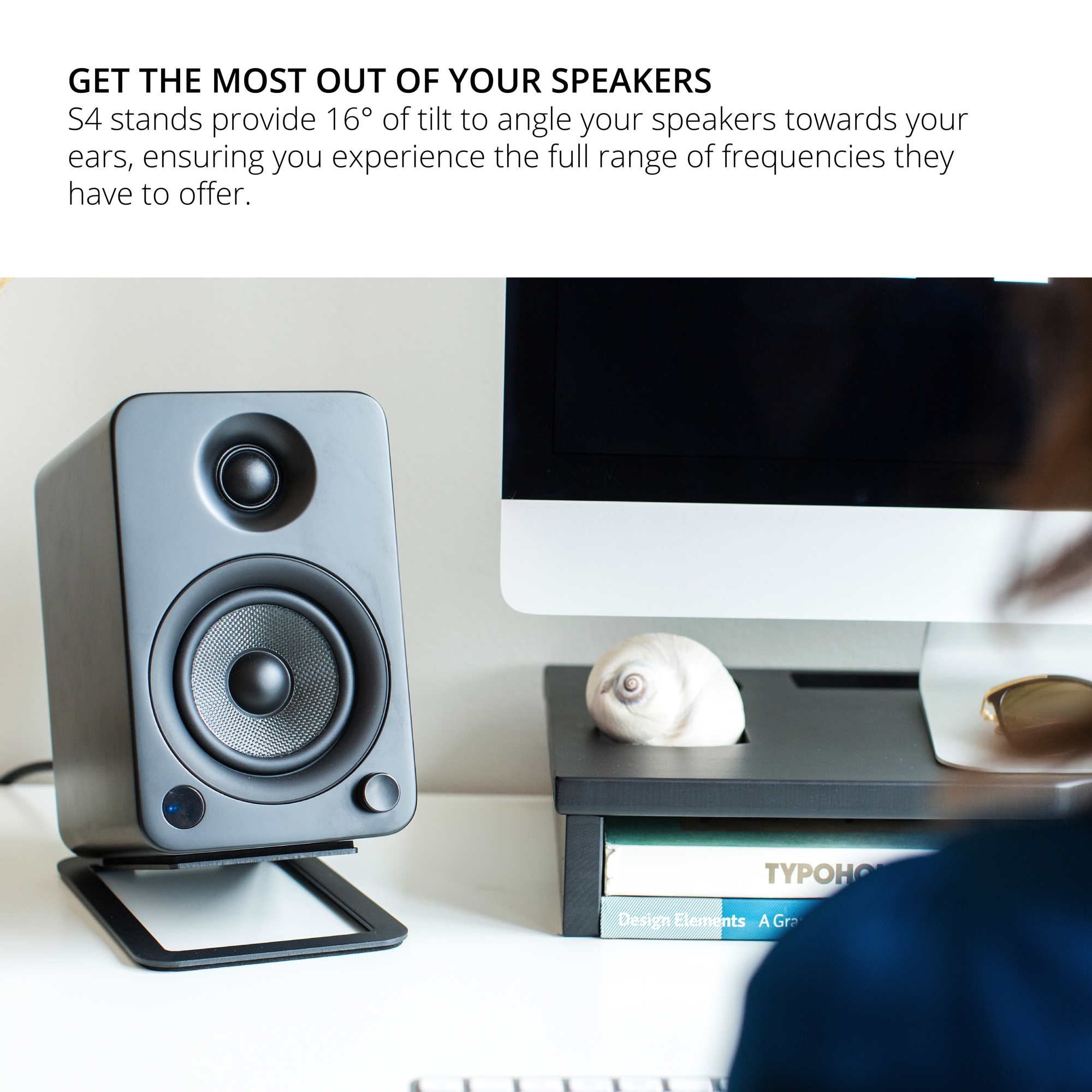 Kanto  S4 Desktop Speaker Stand For Medium Speakers
