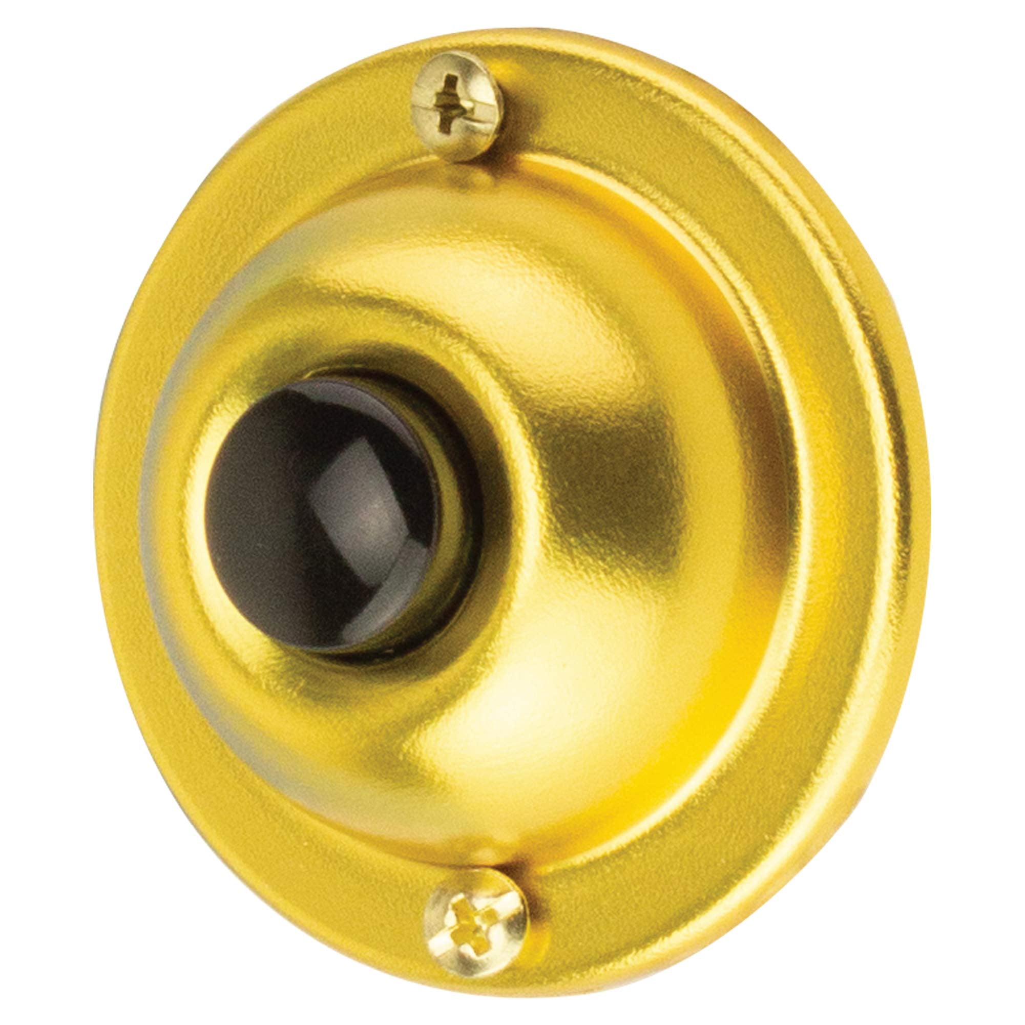 Newhouse Hardware Br4Bl Unlighted Doorbell Black Button, 1 Pack, Brass Color