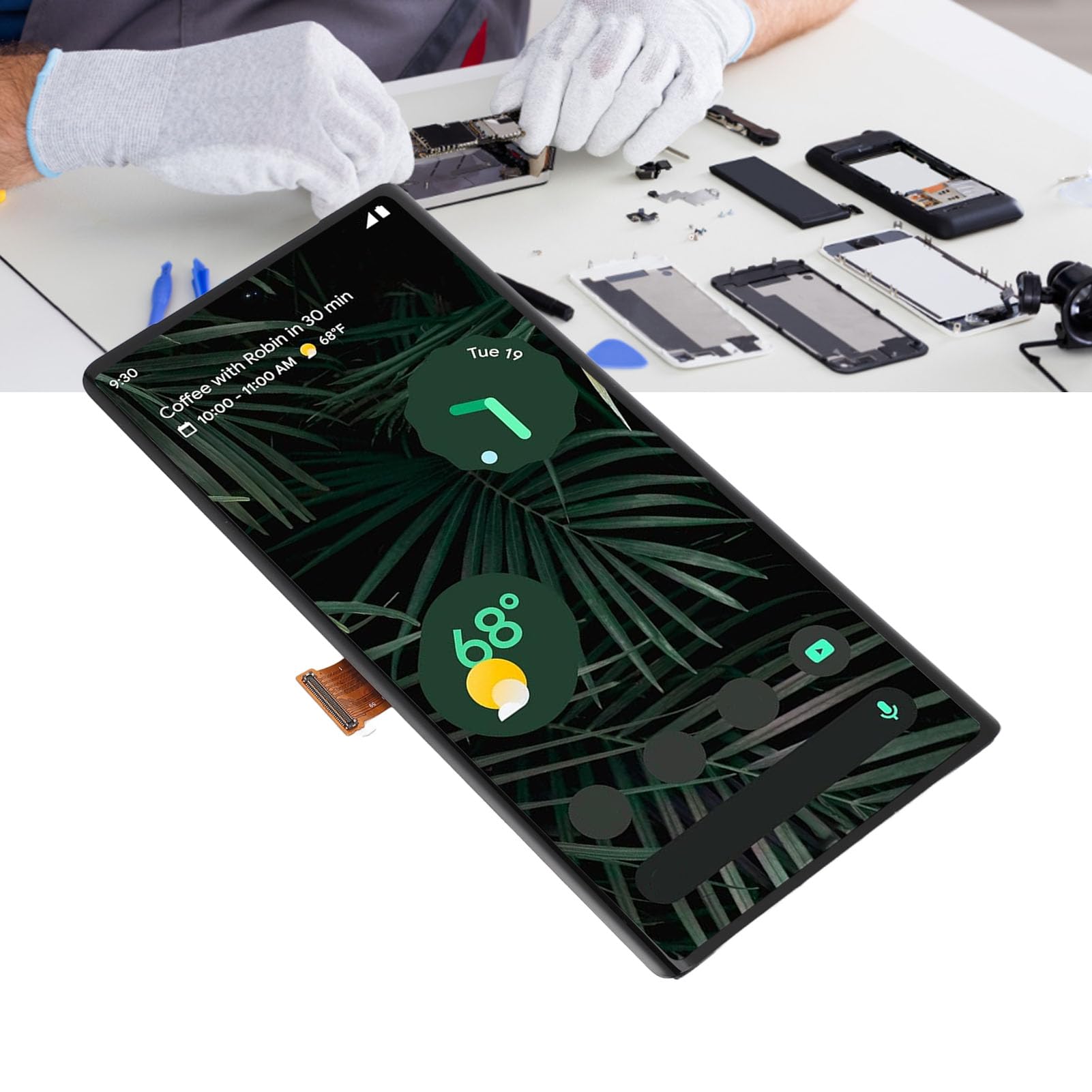 Screen Replacement Kit Touch Display Digitizer Frame Assembly With Fingerprint Sensor And Repair Tool, Phone Screen Replacement