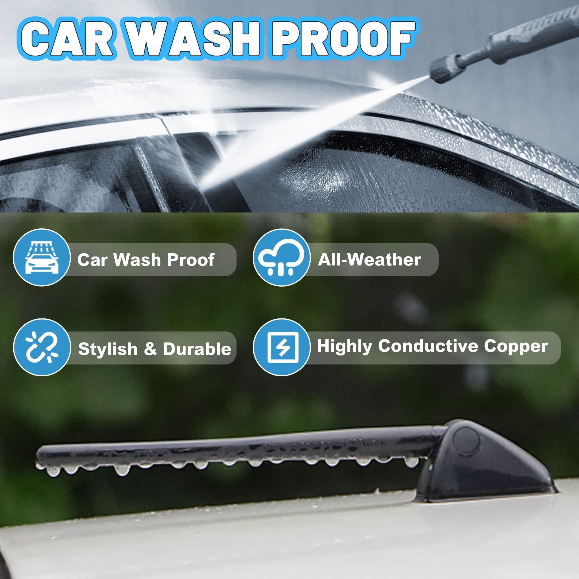 Anina 7 Inch Car Antenna Mast For 2004 2012 Mazda 3 Mazda 5 Mazda 6 Cx 7 Am/Fm Radio Rubber Antenna Car Wash Proof (Black)