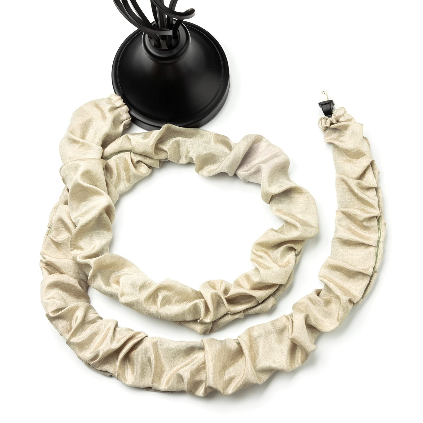 Elfcab 2 Pcs Fabric Cord Cover & Chandelier Chain Cover Each 6 Feet Long, Easy To Install, Ideal For Chandeliers, Lighting, Wire