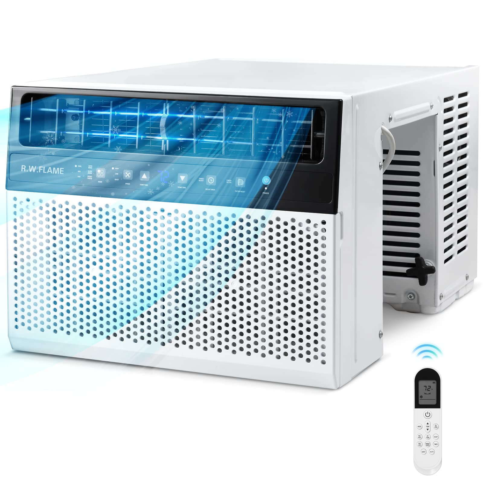 R.W.FLAME U-Shaped Air Window Conditioner 12000 BTU, Full Window View, Ultra Quiet AC Unit, Cools up to 550 Sq. Ft. Living Room/