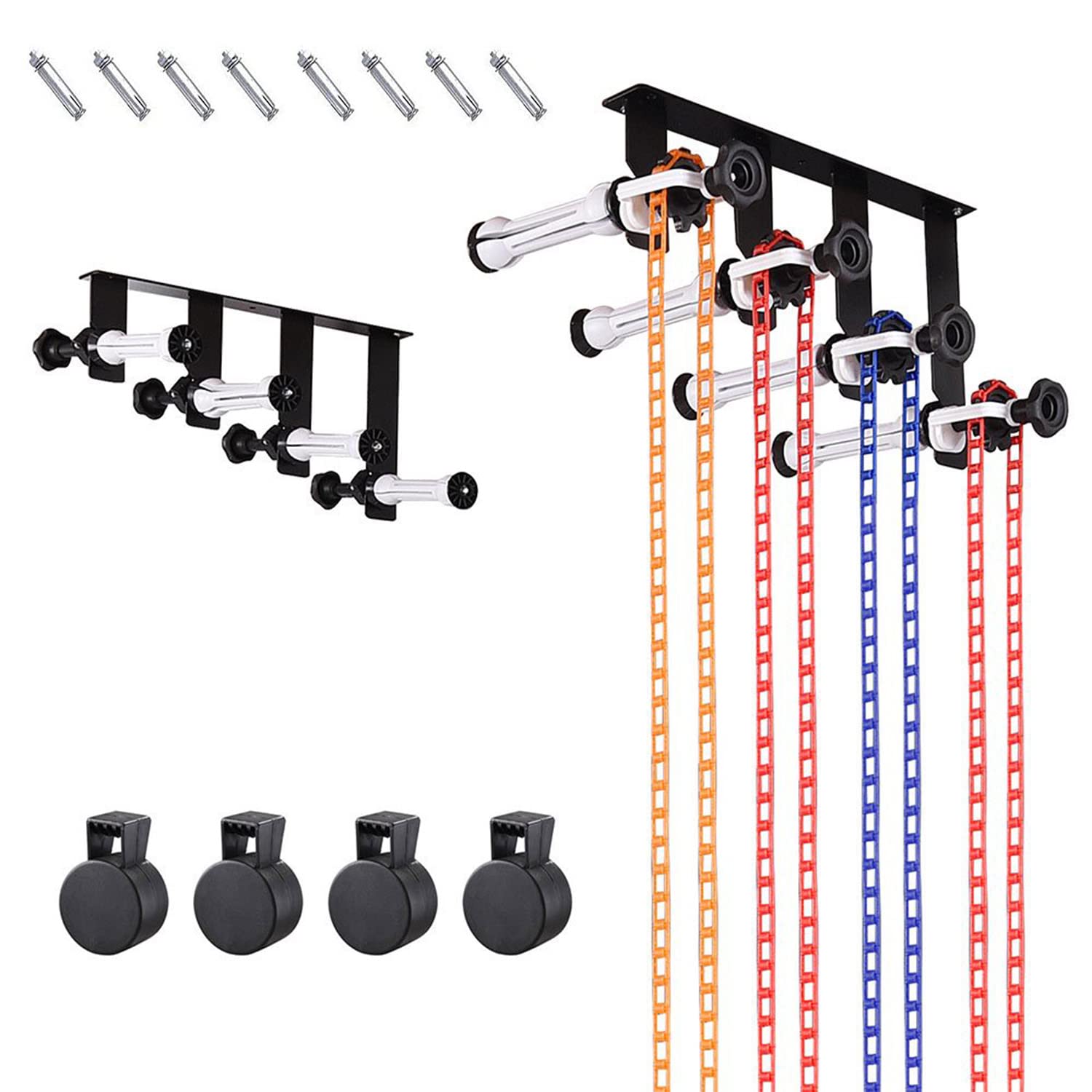 Bimiti Backdrop Wall Mount 4 Photography Backdrop Roller System With 8 Extension Rods 4 Chains For Fixing 4 Background Panels Ba