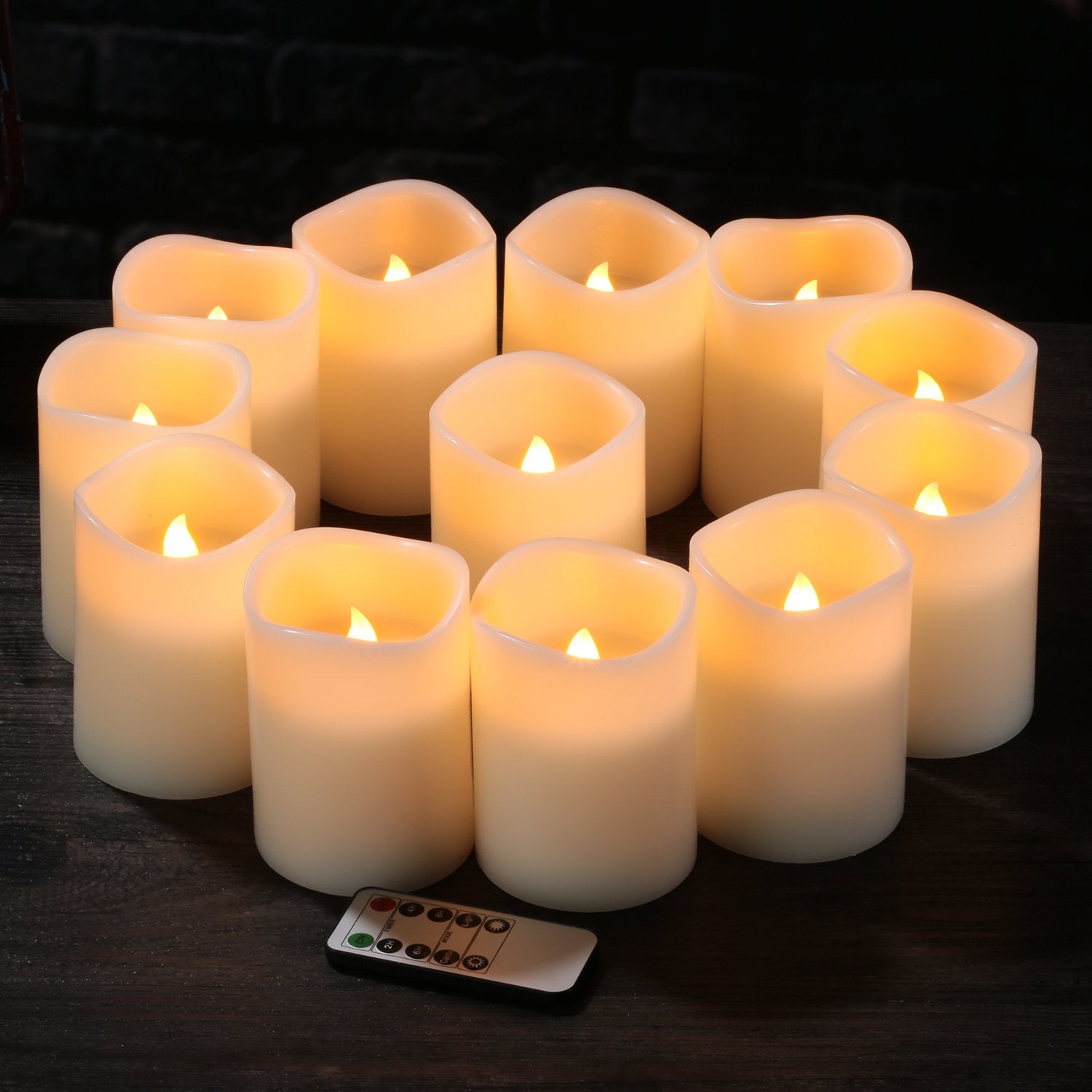 Flameless Candles Battery Operated Candles Set Of 12(D:3'' X H:4'') Pillar Real Wax Led Candles With 10 Key Remote And Cycling 2