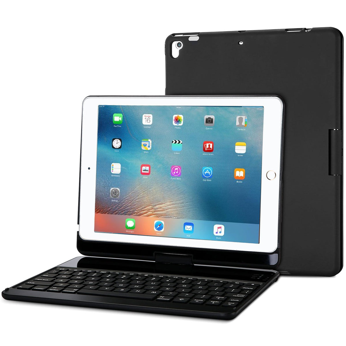 Procase Keyboard Case For Ipad 9.7 2018/2017 (Old Model), 360 Degree Rotation Swivel Cover Case With Wireless Keyboard For Ipad