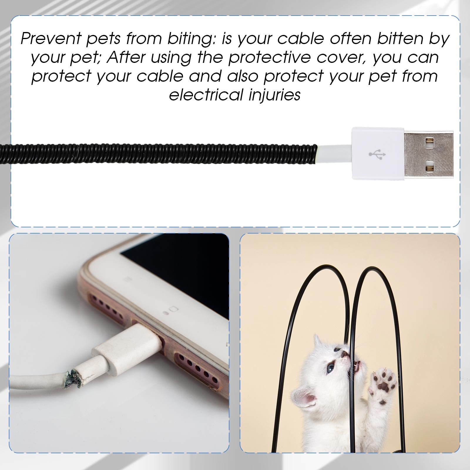 Frienda 10 Pcs Spiral Cable Protector, Chargers Cable Protector Data Cable Protective Sleeve Headphone Saver Charger Protective