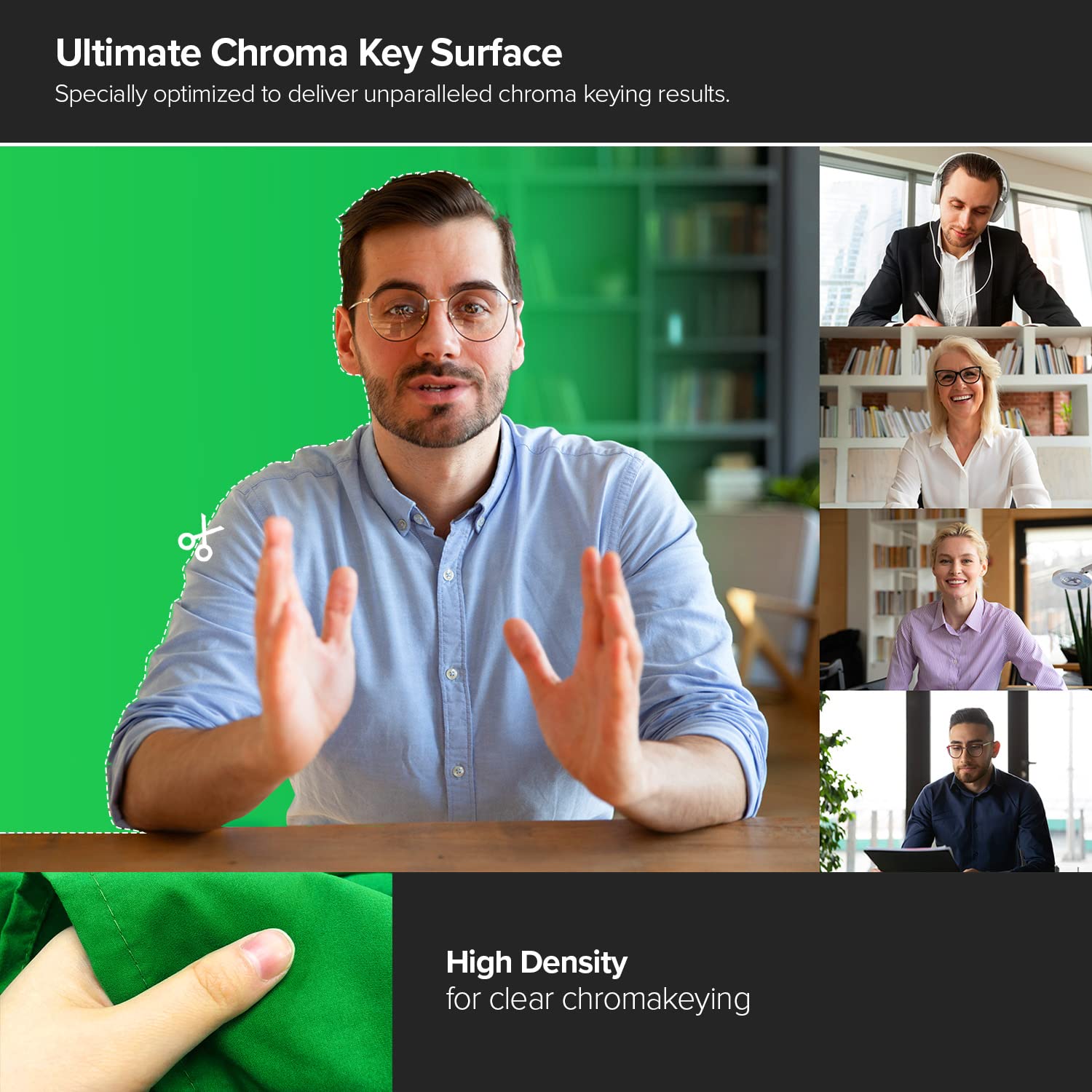 Limostudio 9 X 15 Feet / 108 X 180 Inch Green Chromakey Photo Backdrop Screen Background, Premium A+ Grade High 150Gsm Density T