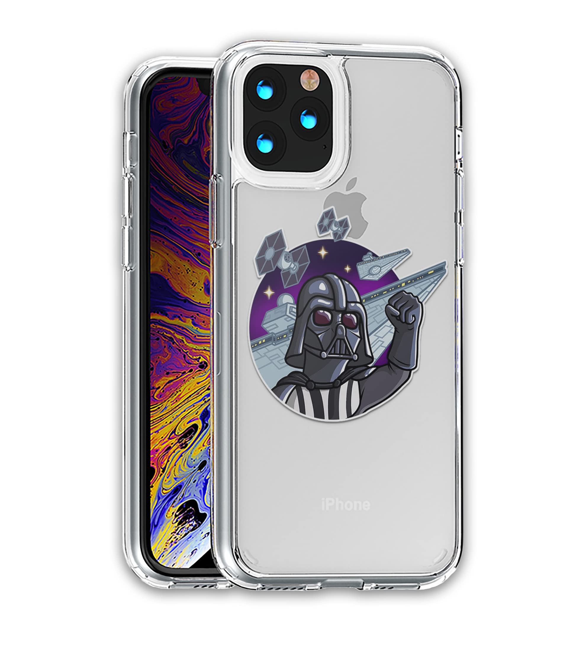 Cute Star Wars Characters Darth Vader Stormtrooper Pattern Hybrid Slim Case Compatible With Iphone 14 Pro Max 6.7In Anti Yellowi