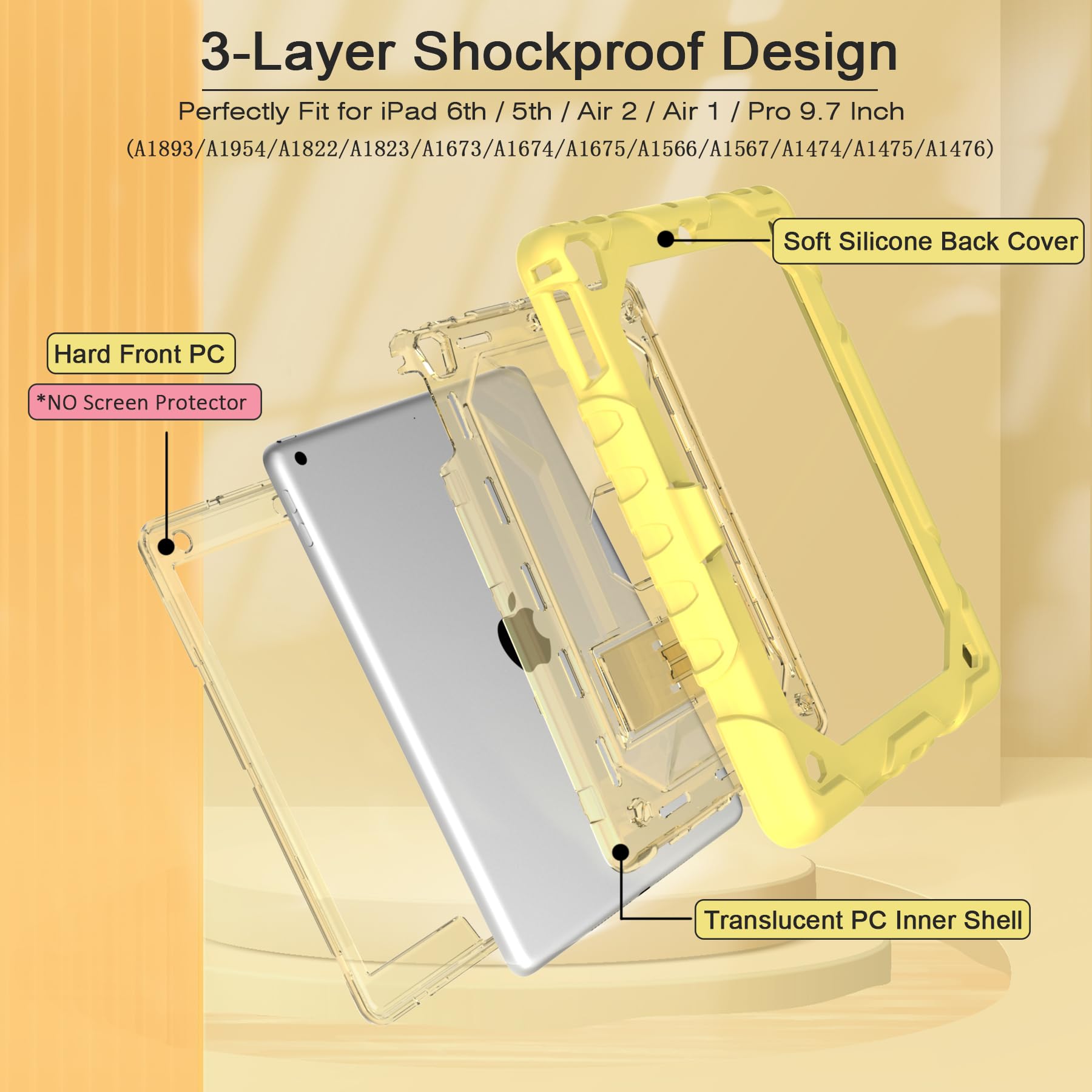 Timism Case With Shoulder Strap For Ipad 6Th / 5Th Generation 9.7 Inch Case (2018/2017), Ipad Air 2 & 1St Case, Ipad Pro 9.7 Cas