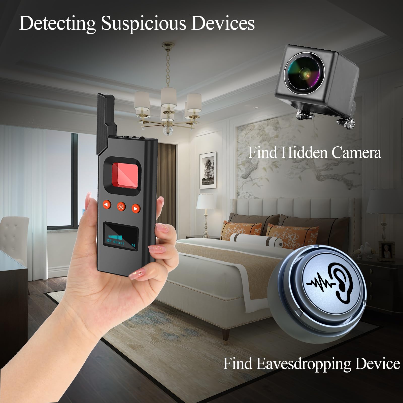 Kaxyuya Camera Finder, Camera Detector Listening Device Scanner For Car, Hotel, Meeting