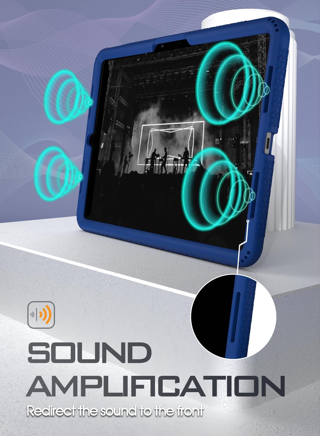 Poetic Turtleskin Case For Ipad Pro 11 Inch 2024 M4 5Th Gen, Heavy Duty Shockproof Rugged Kids Friendly Drop Protection Silicone Cover Case, Navy Blue